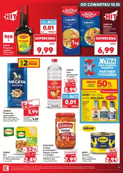Pogląd oferty "Lubella Makaron spaghetti, pióra, świderki, Makaron spaghetti, pióra, świderki 1 kg opakowanie" - ważna od 15.10.2026 | Strona: 45