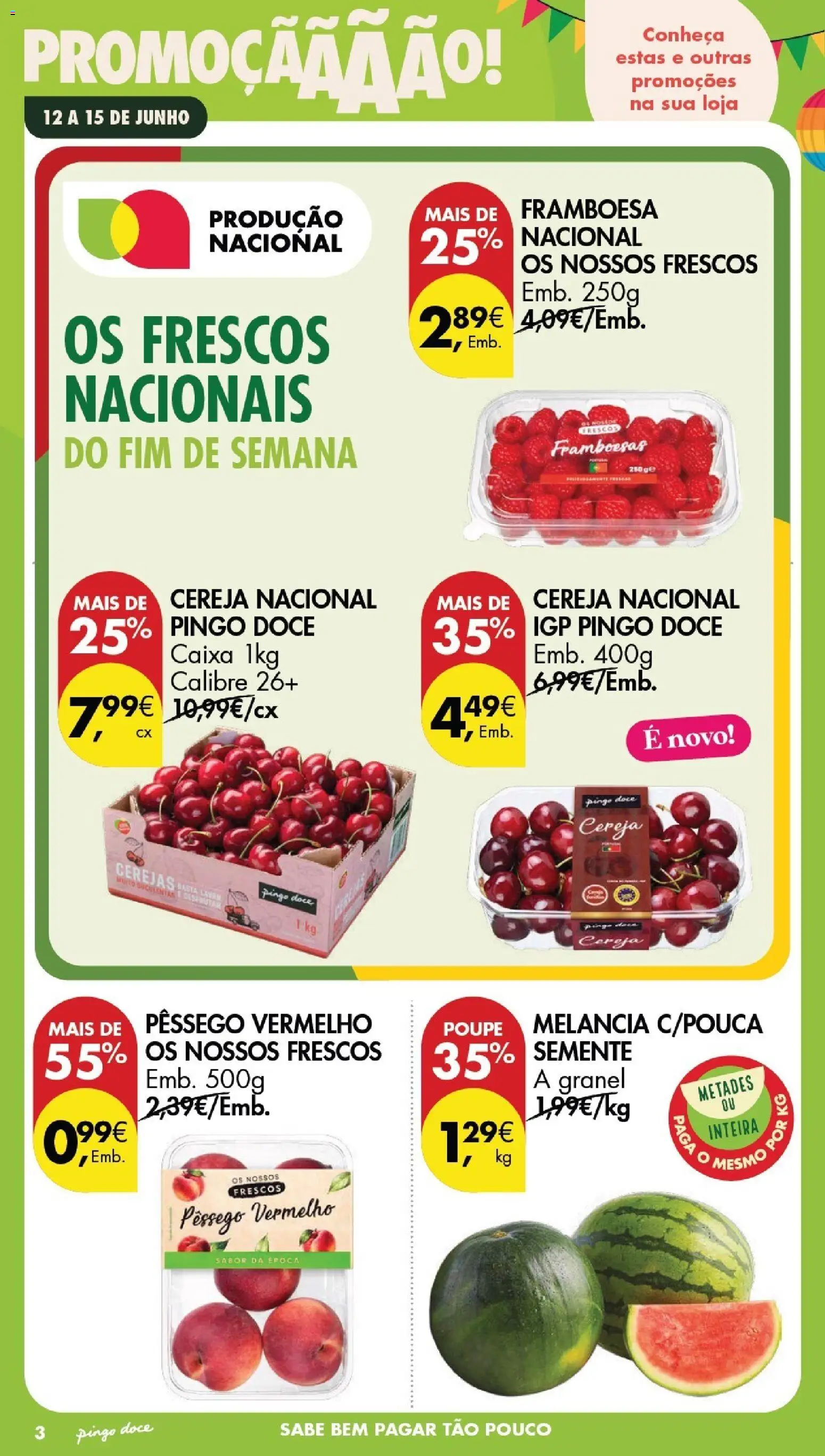 Pingo Doce Poupe este Fim de Semana │ válido de 12.06.2026 | Página: 3 | Produtos: Framboesas, Cereja, Caixa, Melancia