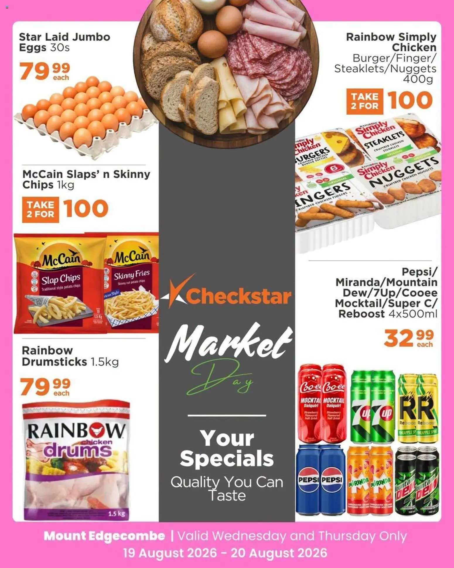 New Check Star catalogue – valid from 19/08/2026 | Page: 8 | Products: Eggs, Chicken, Pineapple, Chips