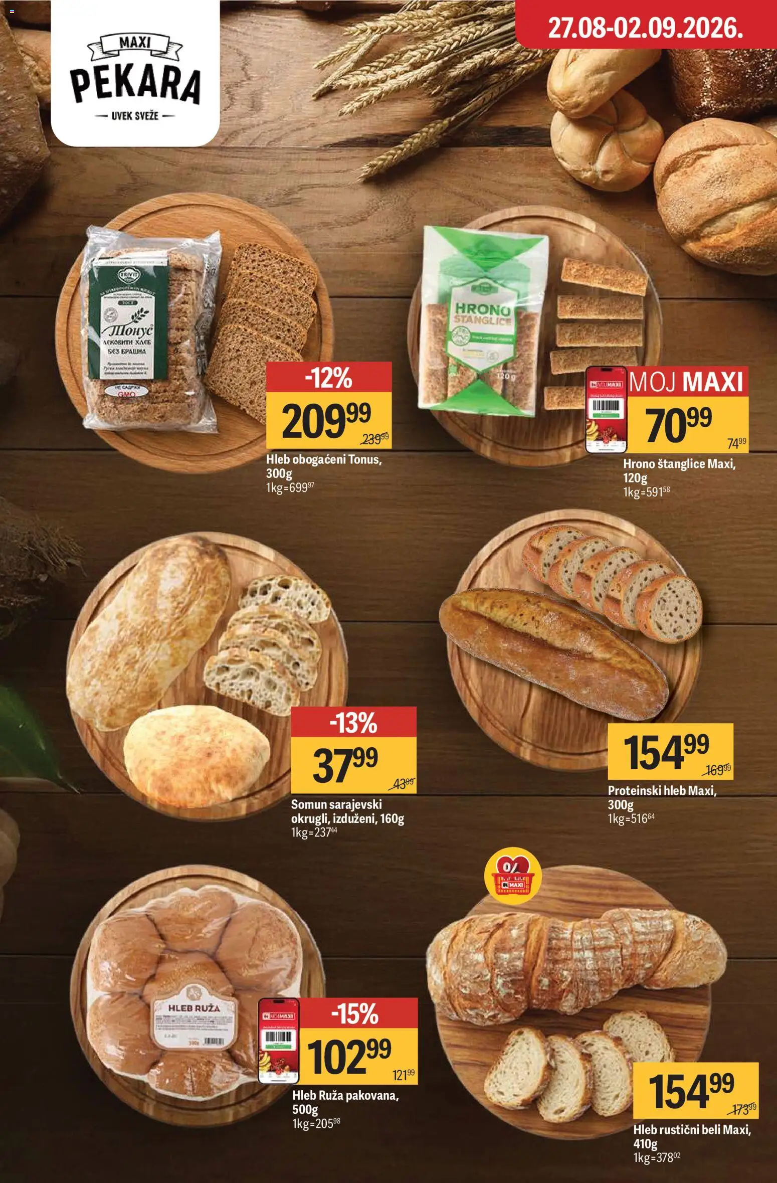 Maxi katalog - važi od 27.08.2026 | Strana: 11 | Proizvode: Pekara, Somun, Hleb, Proteinski hleb