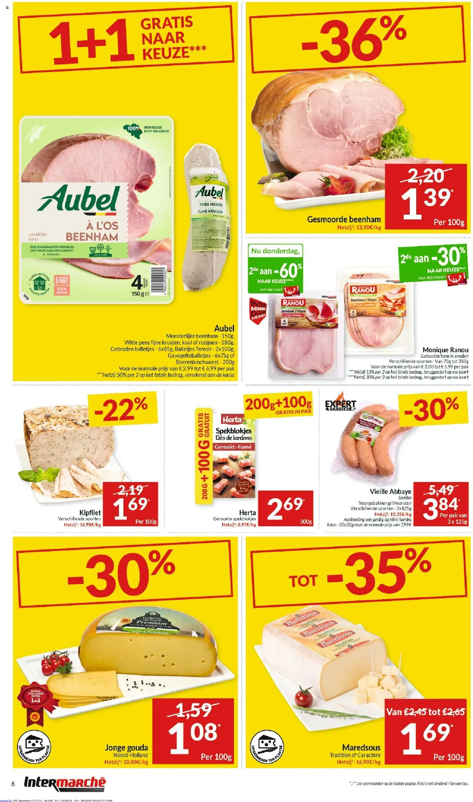 {H1} | Pagina: 6 | Producten: NOS, Rozijnen, Kaart, Kaas