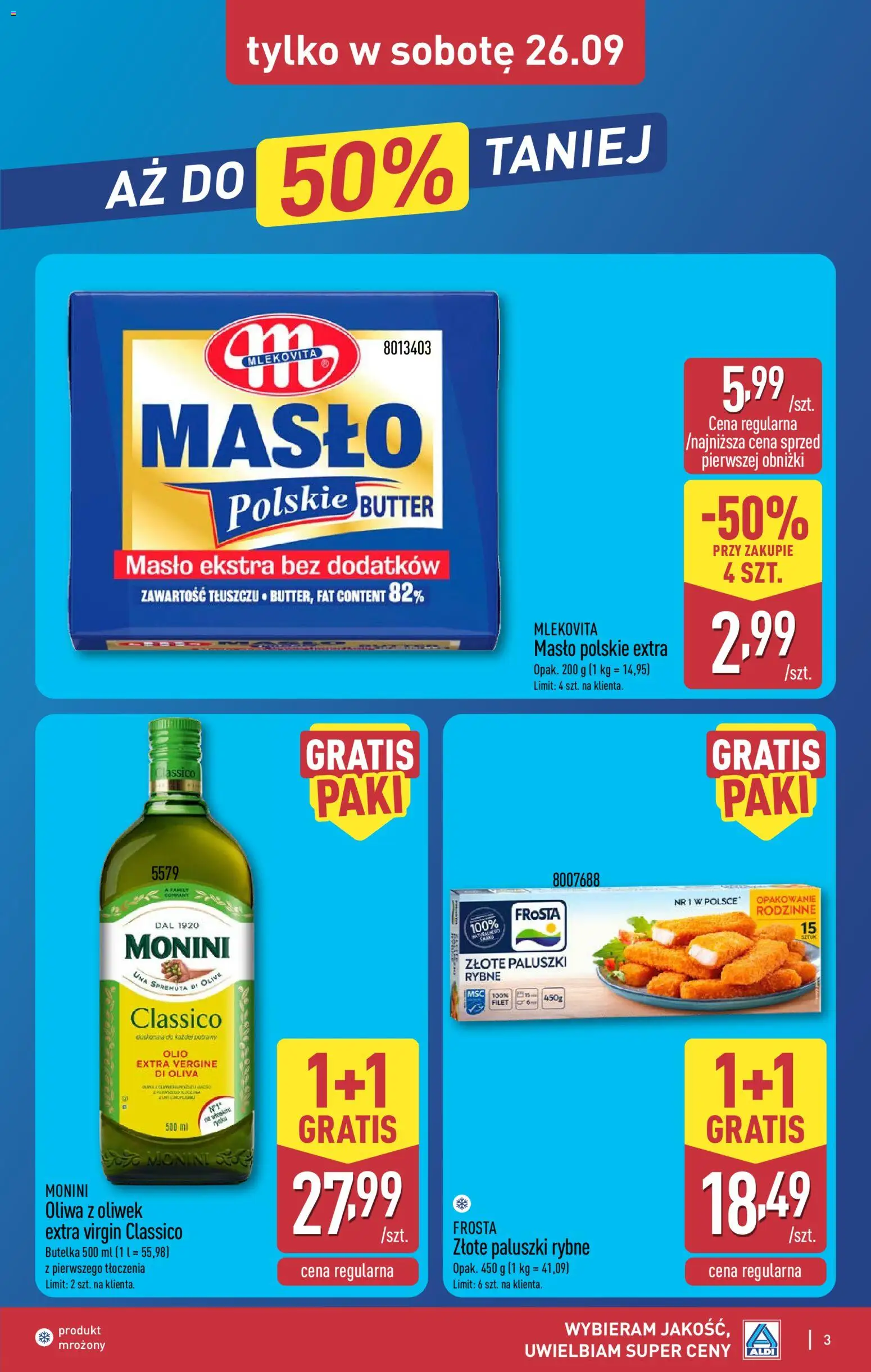 Aldi Polsko leták - Oferta weekendowa od 24.09.2026 | Strana: 3 | Produkty: Máslo, Filet