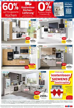 Roller Prospekt ab 30.08.2026 gültig | Seite: 3 | Produkte: Siemens, Küche, Magazin, Kühlgefrierkombination