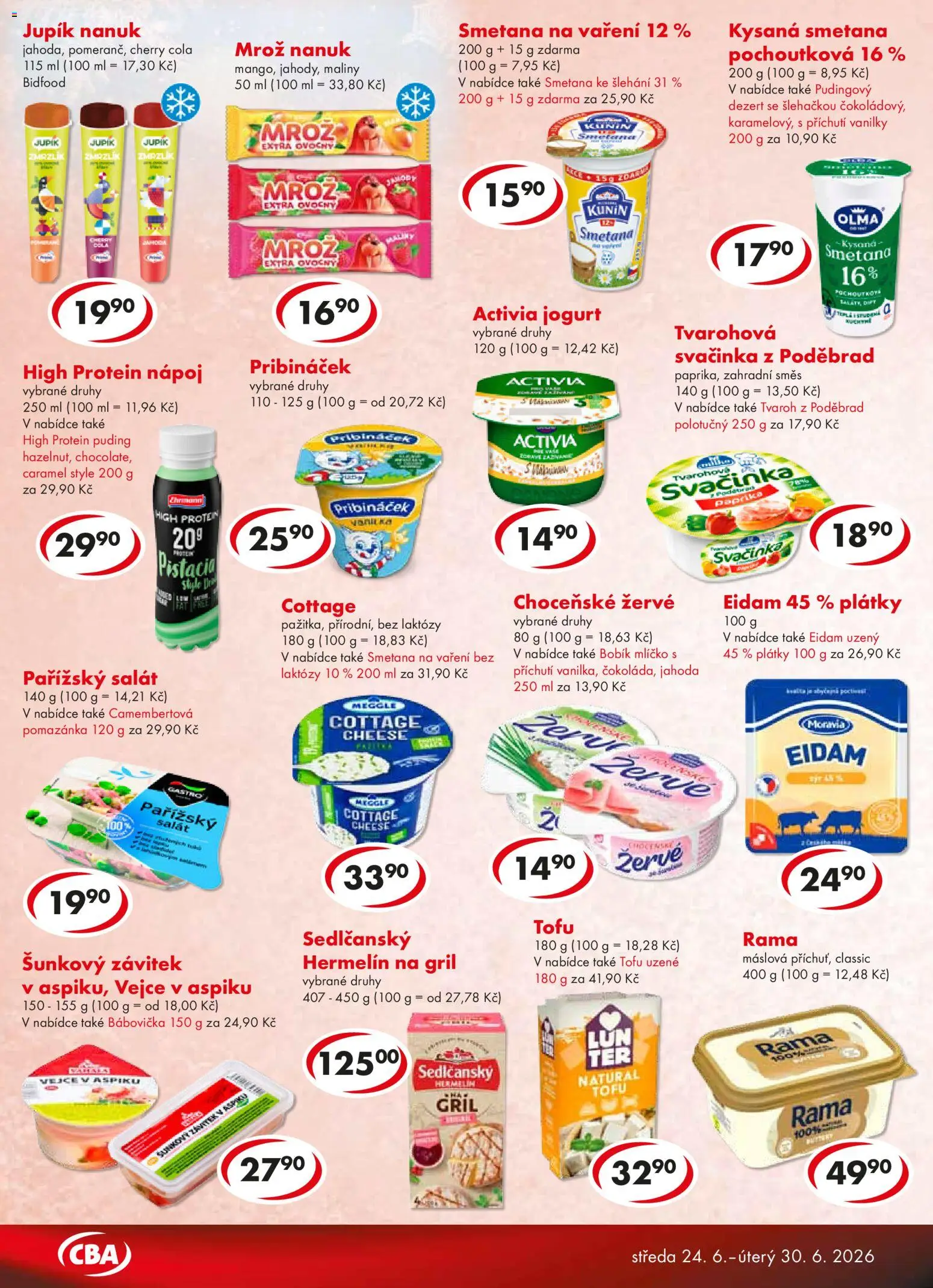 CBA leták - Premium od 24.06.2026 | Strana: 2 | Produkty: Vejce, Puding, Hermelín, Vejce v aspiku