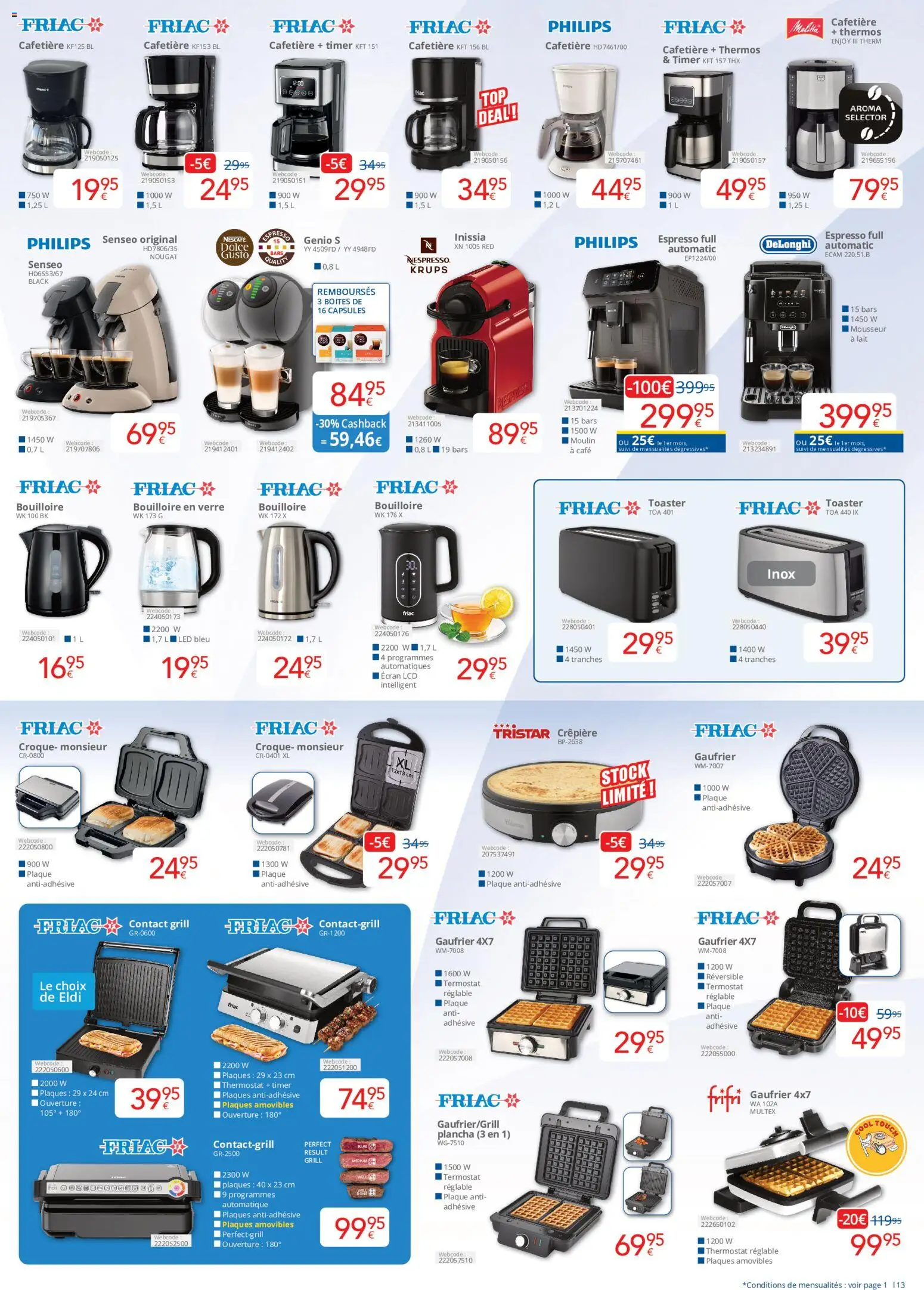 {H1} | Pagina: 13 | Producten: Friet, Contactgrill, Capsules, Nescafe