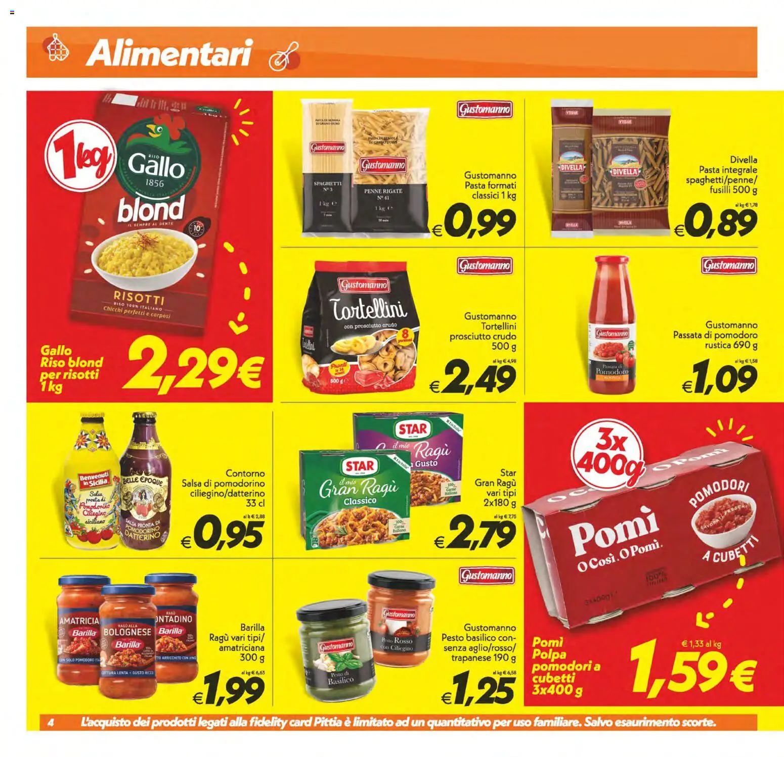Volantino SuperConveniente del 02/10/2026 | Pagina: 4 | Prodotti: Prosciutto Crudo, Riso, Basilico, Penne