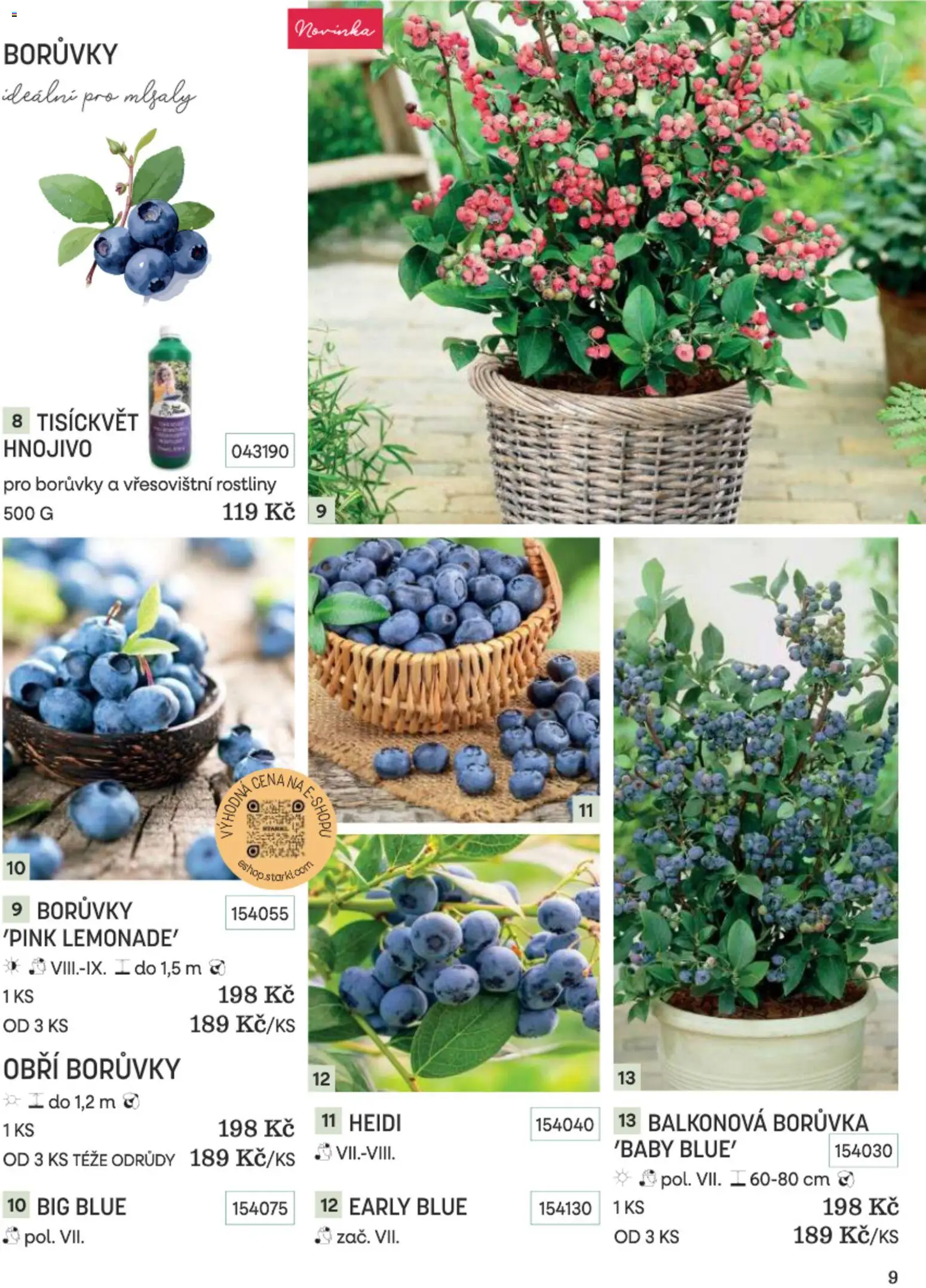 Starkl katalog Podzim 2026 od 01.09.2026 | Strana: 9 | Produkty: Borůvky, Rostliny, Hnojivo
