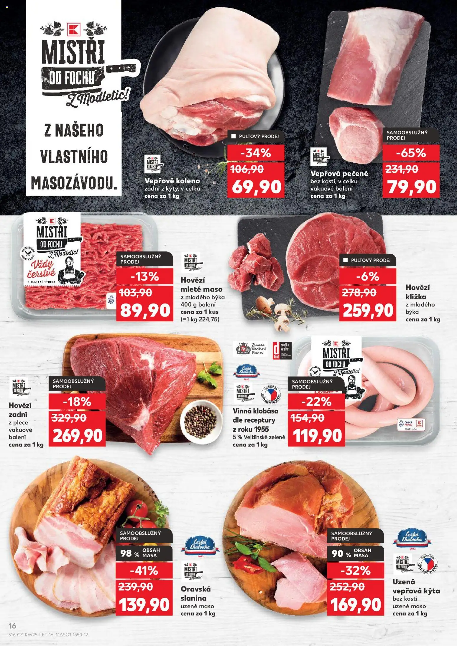 Kaufland leták - Praha 4 od 17.06.2026 | Strana: 16 | Produkty: Test, Mleté maso, Kýta, Slanina