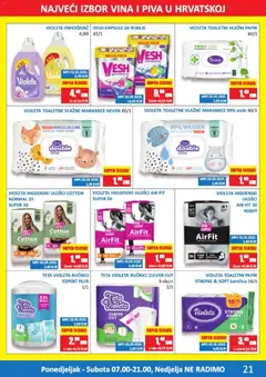 Vrutak Katalog - Pregled kataloga iz trgovine Vrutak, vrijedi od 11.05.2026 | Stranica: 21 | Proizvodi: Higijenski ulošci, Vlažne maramice, Toaletni papir, Violeta