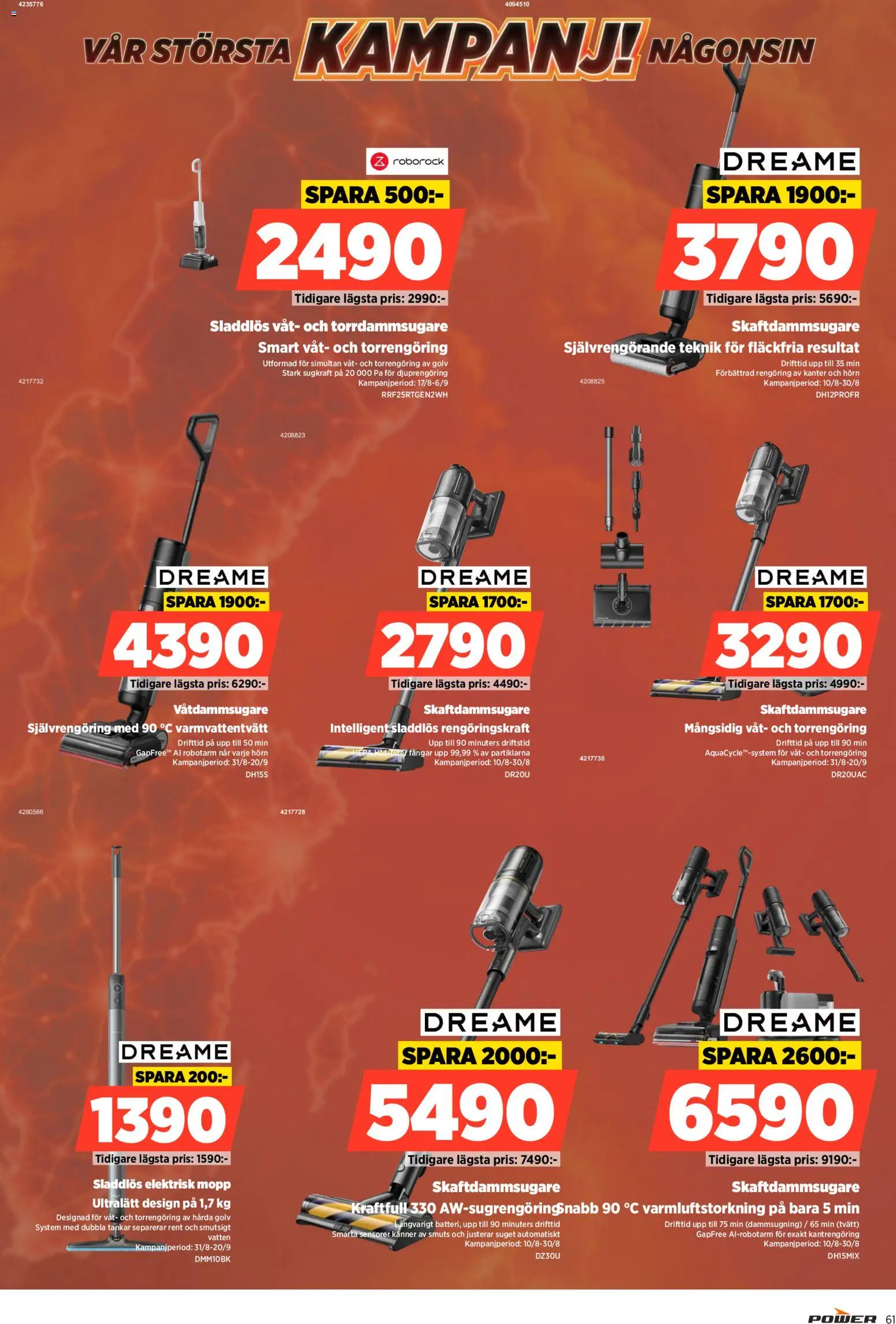 Power reklamblad aktuell från 31/08/2026 | Sida: 61 | Produkter: Mopp, Vatten, Skaftdammsugare