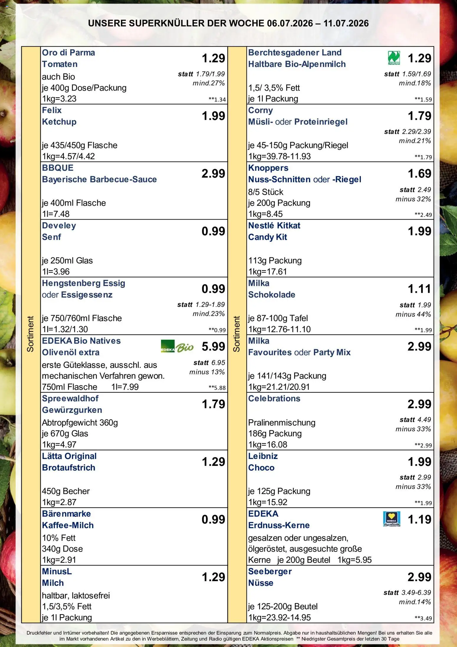Simmel Bayern – gültig ab 06.07.2026 | Seite: 2 | Produkte: Milch, Schokolade, Tomaten, Lätta