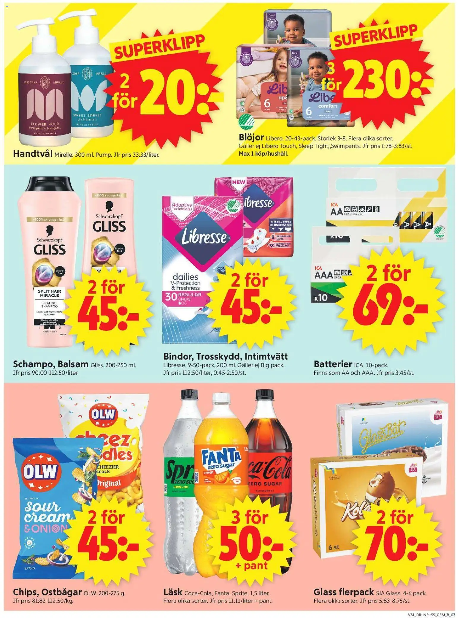 ICA Supermarket reklamblad aktuell från 17/08/2026 | Sida: 9 | Produkter: Batterier, Gem, Glass, Handtvål