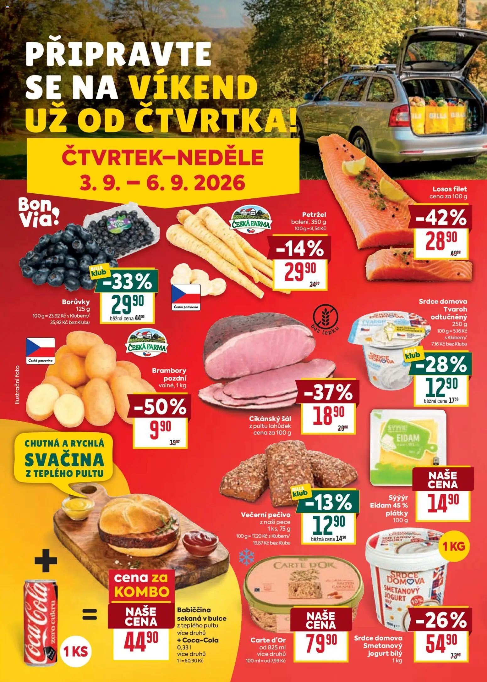 Billa Velký leták od 02.09.2026 | Strana: 34 | Produkty: Losos Filet, Eidam, Večerní pečivo, Petržel