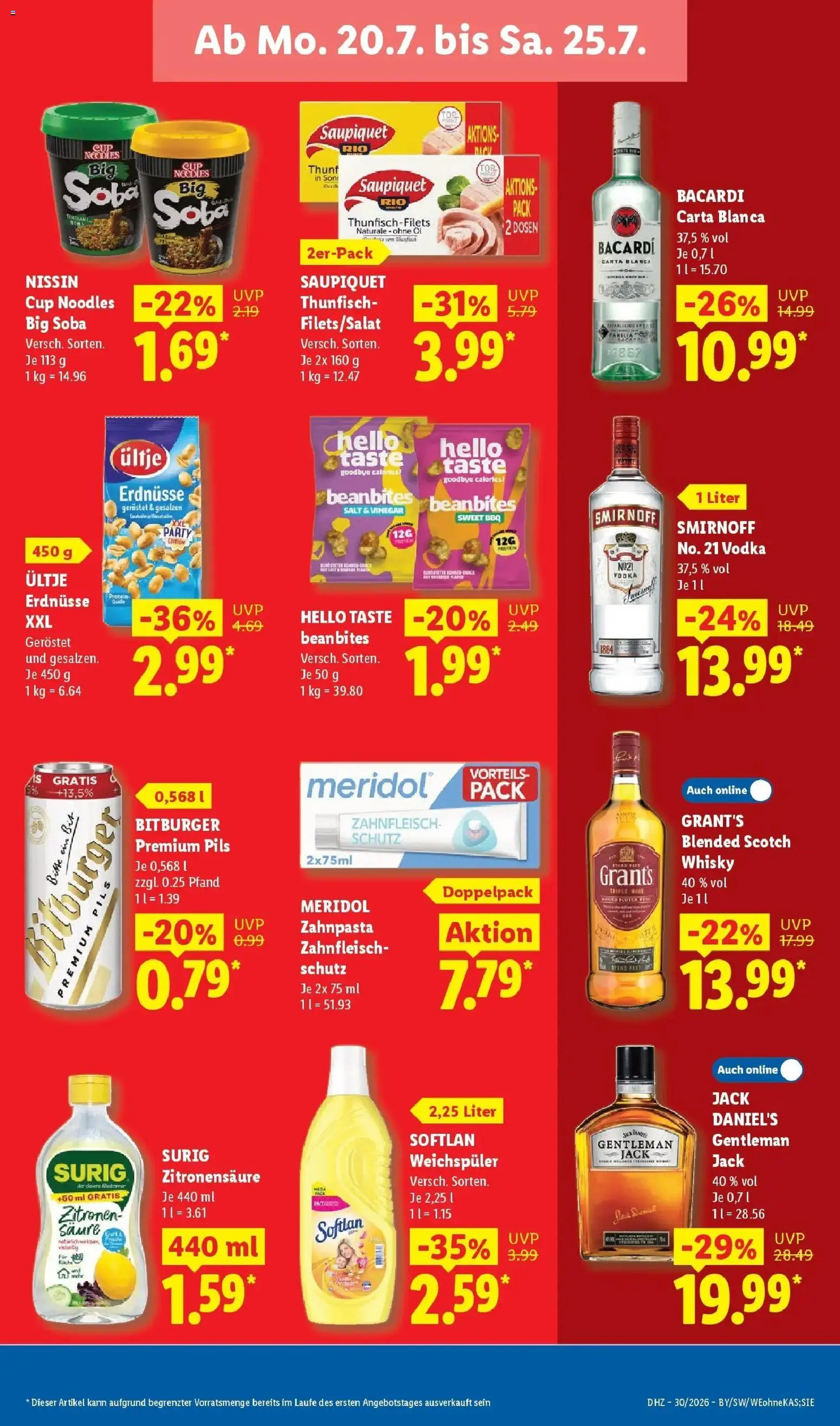 Lidl Prospekt Villingen-schwenningen – gültig ab 20.07.2026 | Seite: 19 | Produkte: Bitburger, Öl, Thunfisch, Vodka