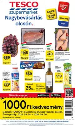 Tesco Szupermarket akciós újság - amely érvényes a következő dátumtól: 2026.09.24.