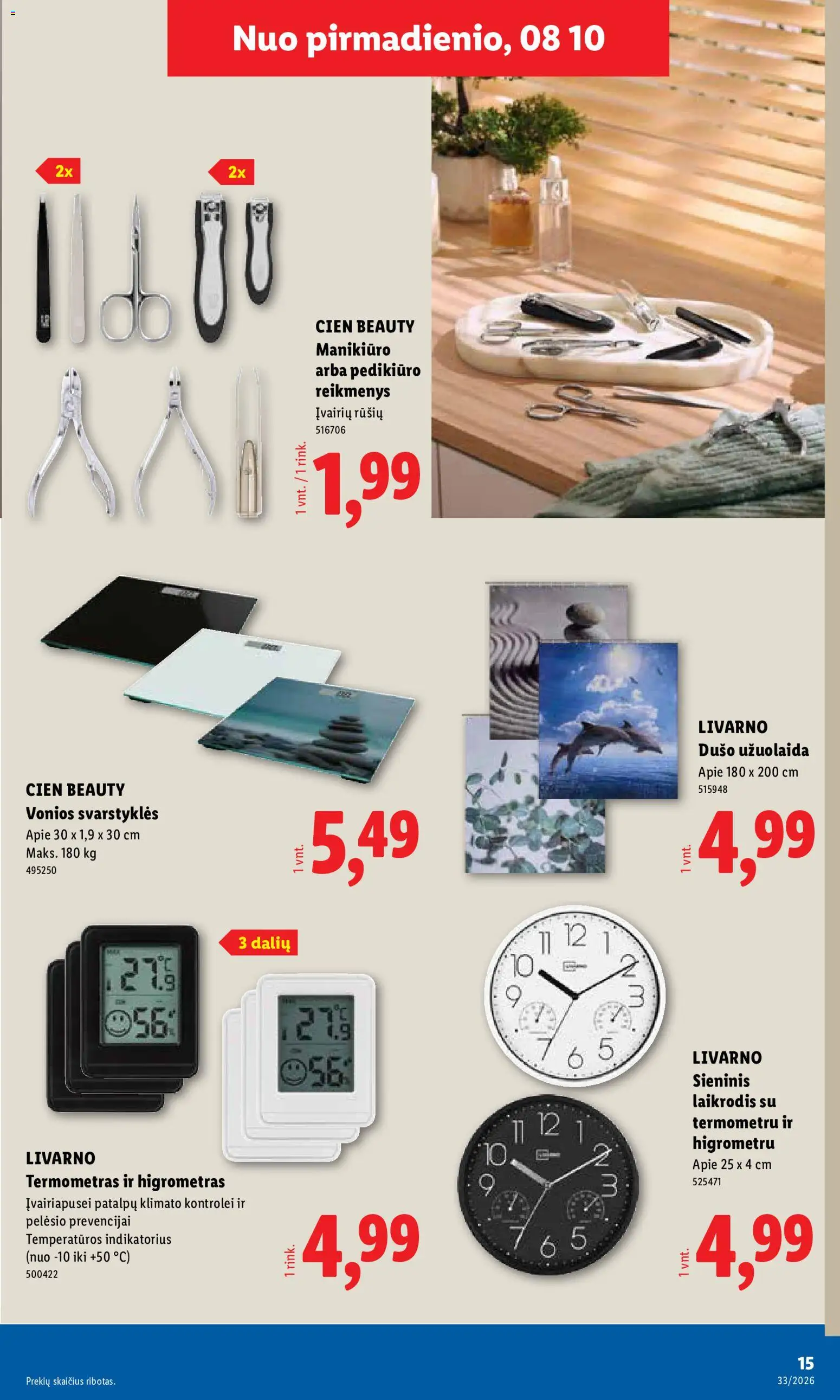 LIDL akcijos nuo 2026.08.10 | Puslapis: 15 | Prekių: Laikrodis, Termometras