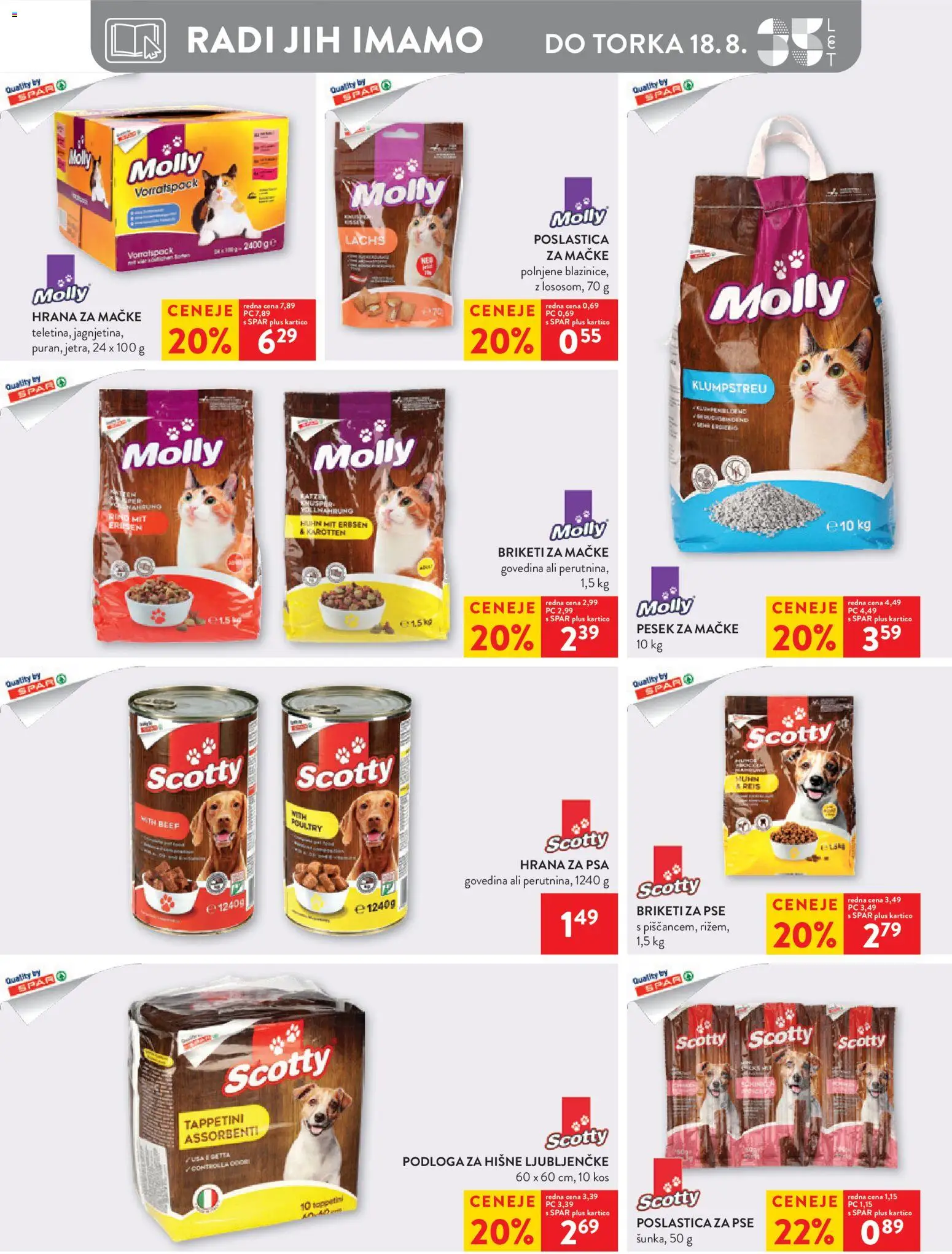 Novi Spar katalog ponudbe – veljaven od 12.08.2026 | Stran: 30 | Izdelki: Hrana za mačke, Kos, Podloga, Briketi