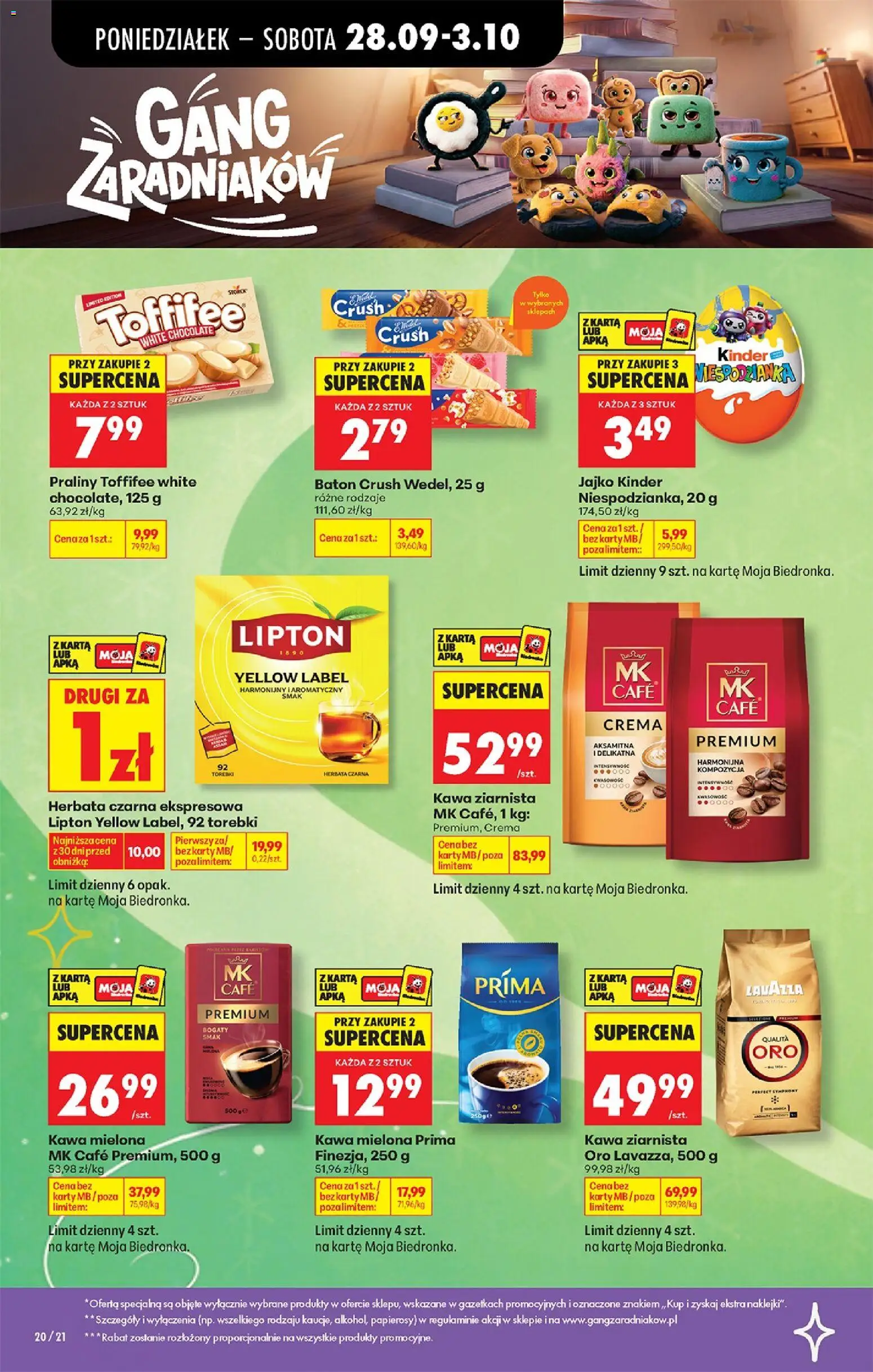 Biedronka Polsko leták - Codziennie niskie ceny od 28.09.2026 | Strana: 22 | Produkty: Toffifee, Crema, Kinder, Toffifee White