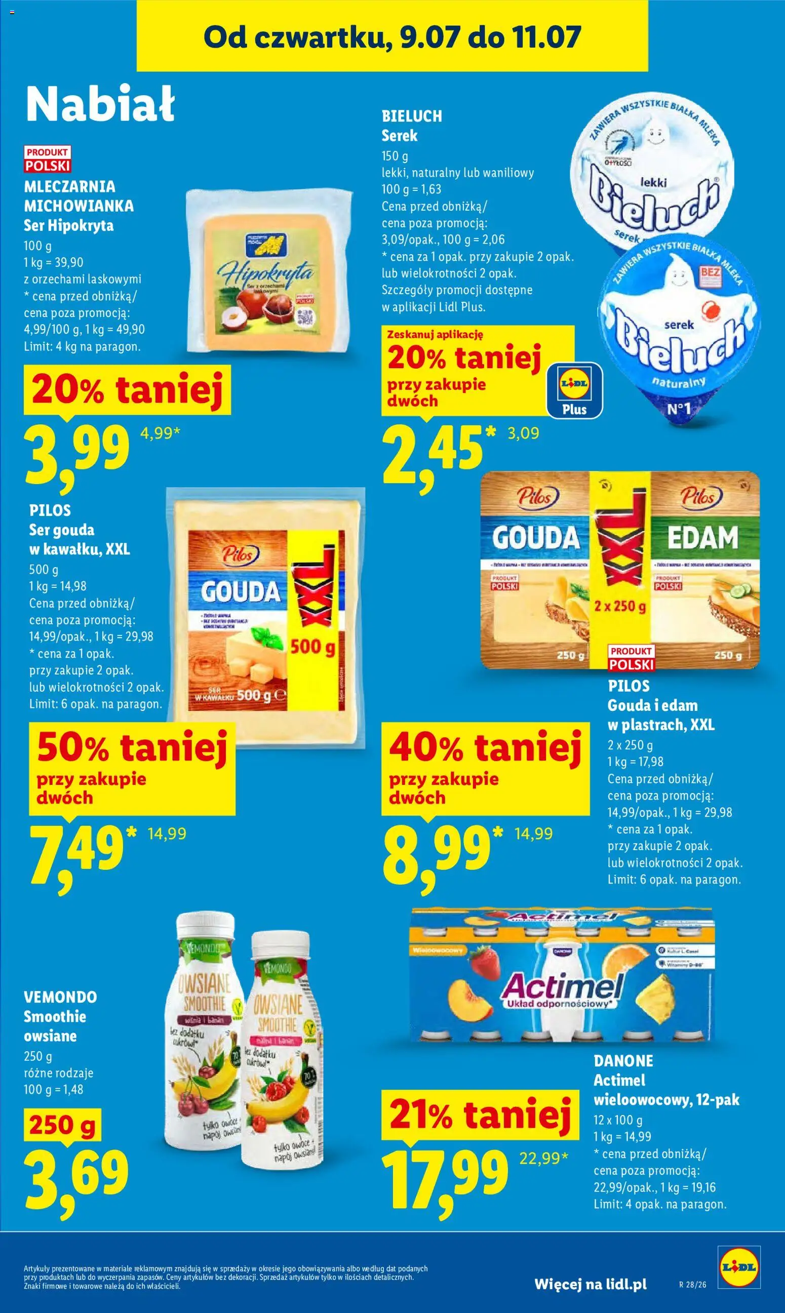 Lidl gazetka od 09.07.2026 | Strona: 59 | Produkty: Mleka, Banan, Owoce, Ser gouda