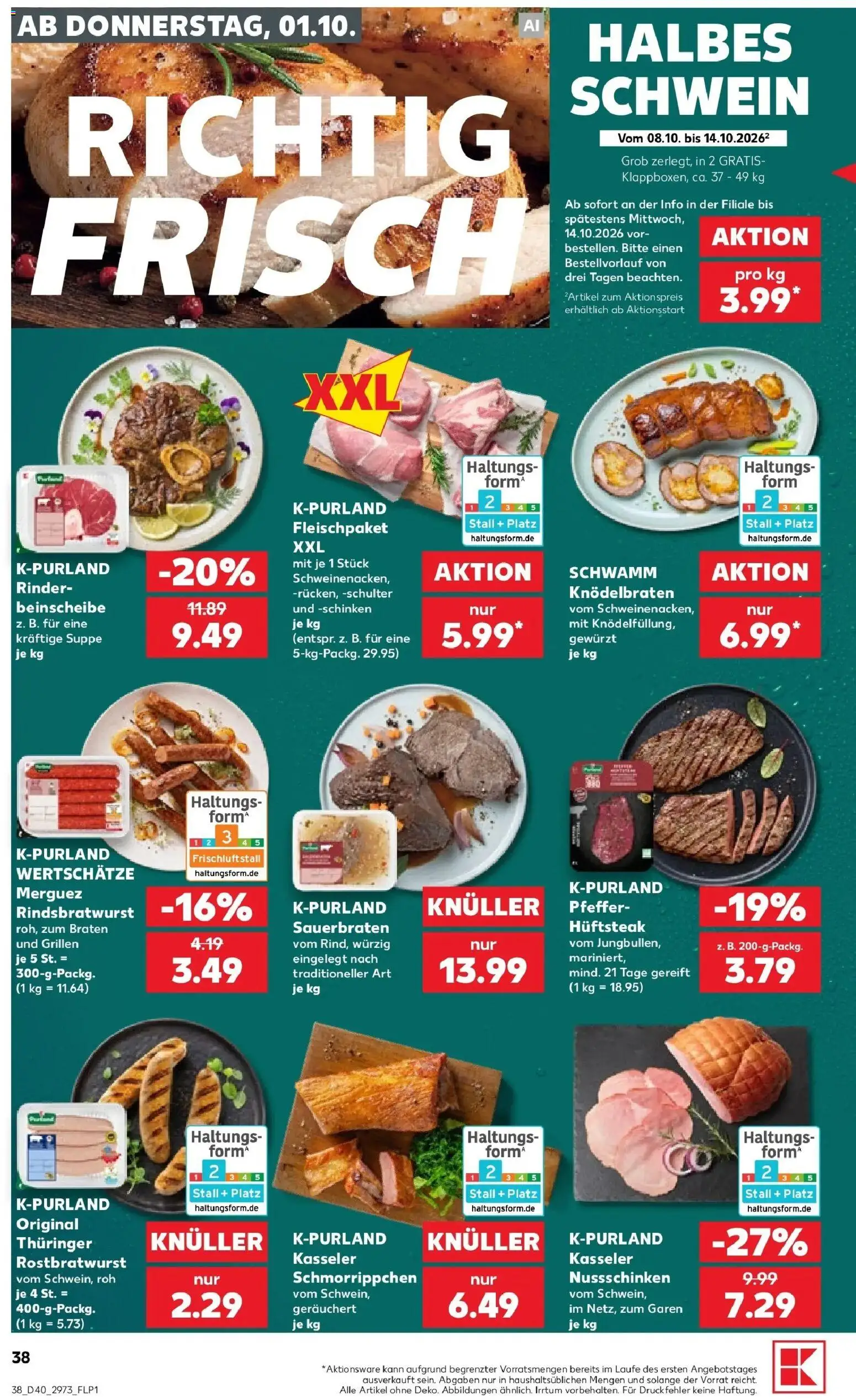 Prospekt Kaufland ab 28.09.2026 » Angebote Online zum Blättern | Seite: 52 | Produkte: Pfeffer, Schulter, Schinken