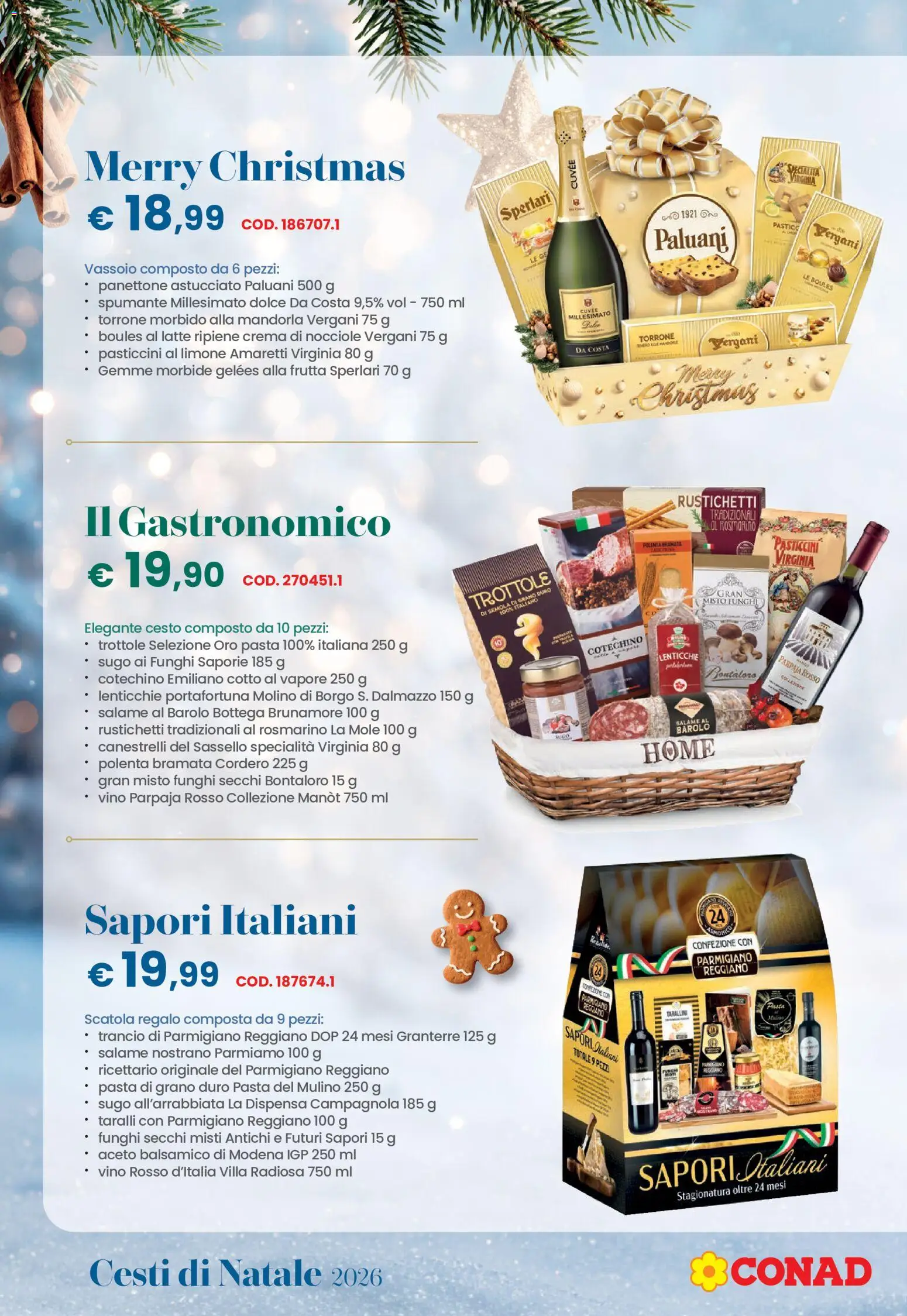 Volantino Conad del 26/10/2026 | Pagina: 8 | Prodotti: Mandorla, Vino, Parmigiano reggiano, Vassoio