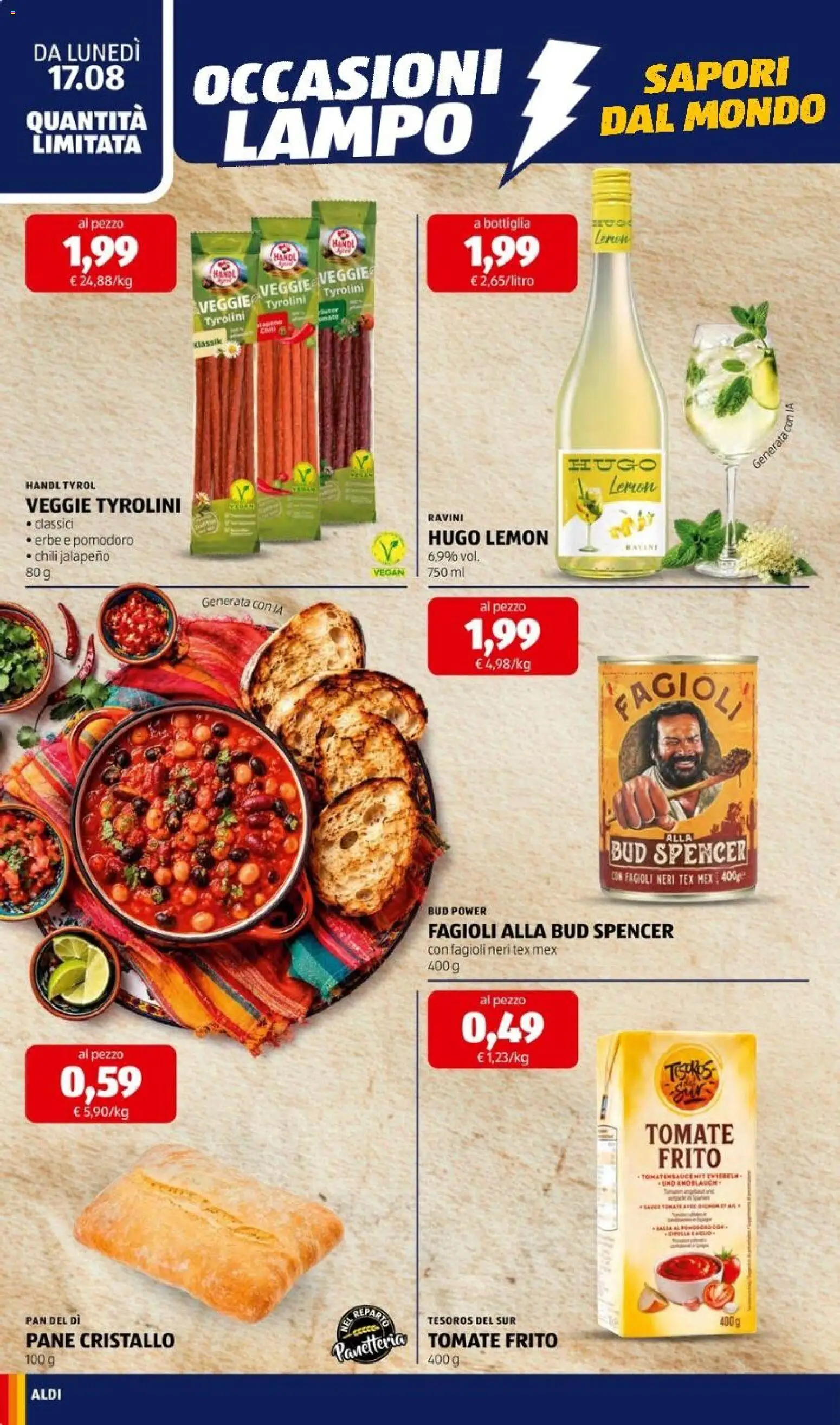 Volantino Aldi del 17/08/2026 | Pagina: 14 | Prodotti: Vegan, Erbe, Fagioli, Pomodoro