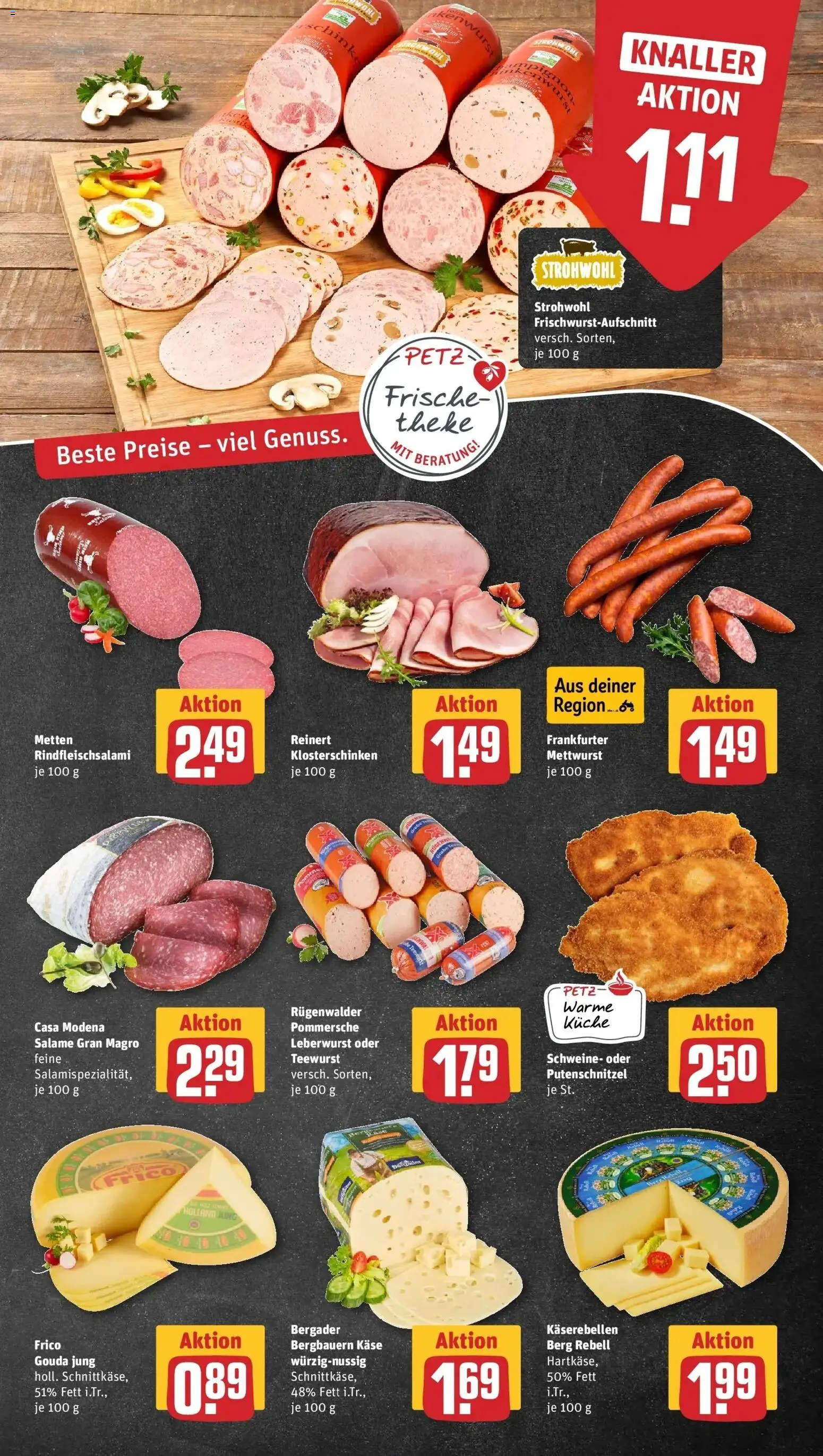 REWE Prospekt ab 21.09.2026 zum Blättern » Angebote | Seite: 15 | Produkte: Käse, Theke, Küche, Putenschnitzel