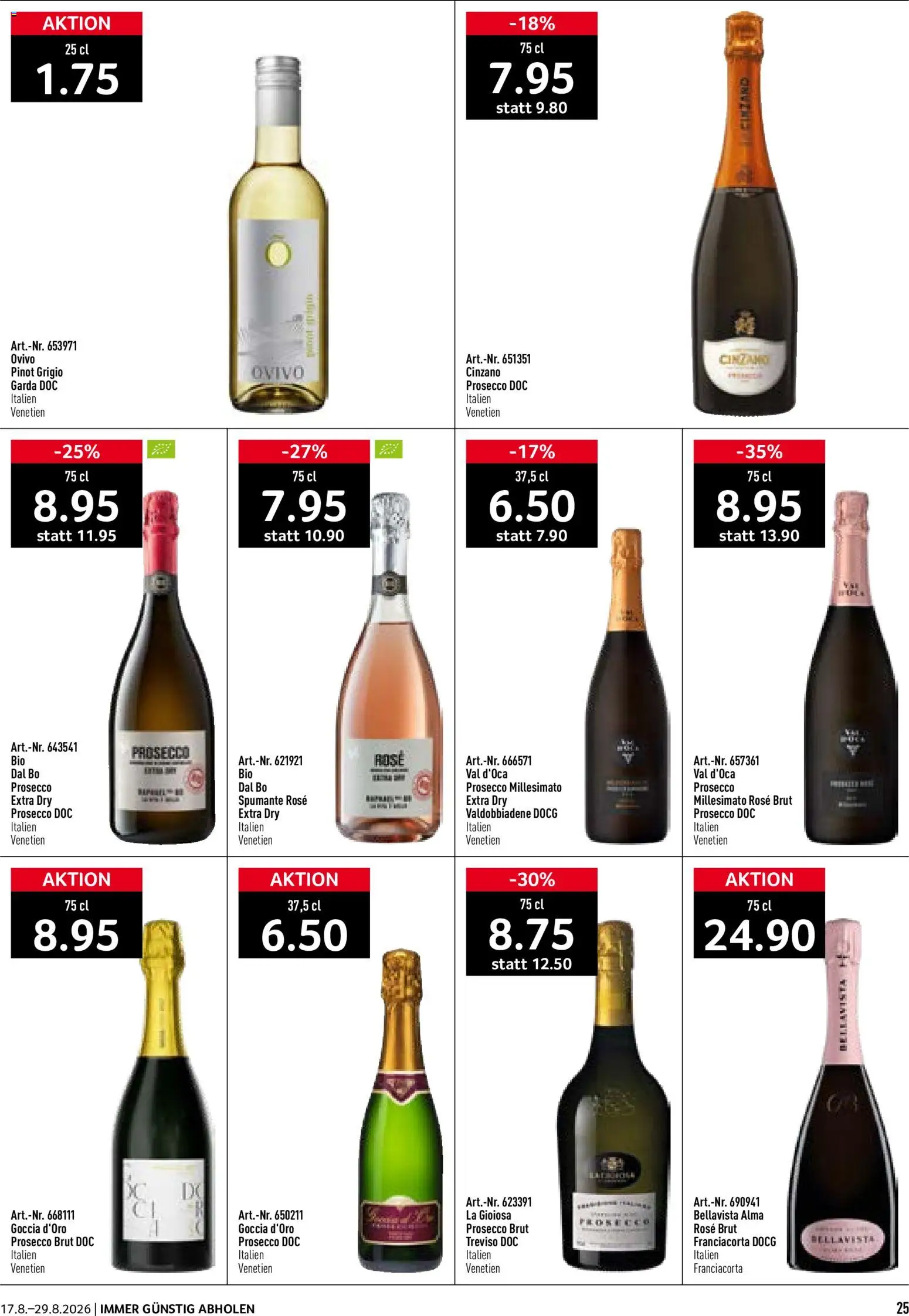 Prodega aktionen Ciao Hola Ola – gültig ab 17.08.2026 | Seite: 25 | Produkte: Prosecco