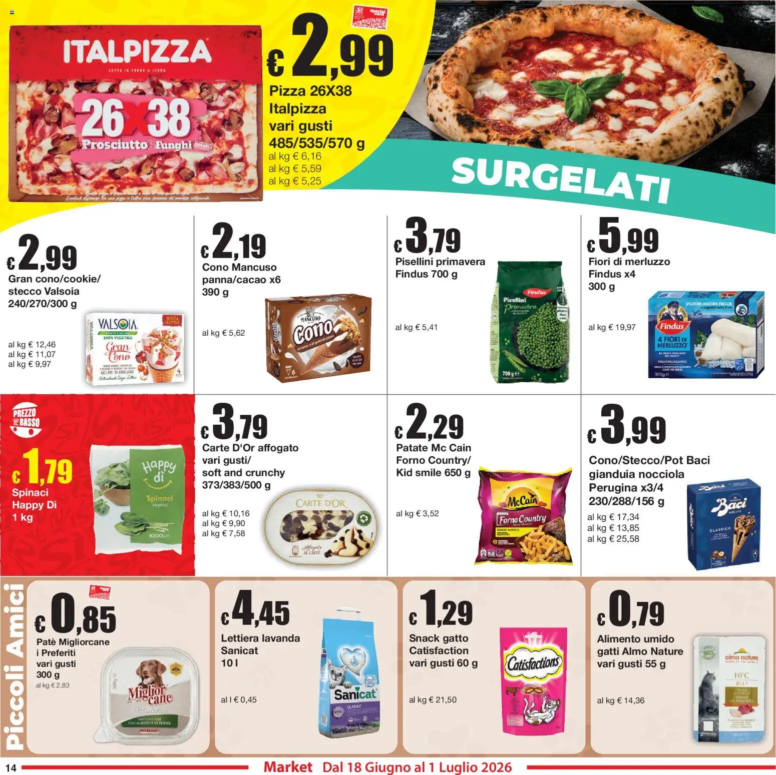 Volantino Sì con Te del 18.06.2026 | Pagina: 14 | Prodotti: Paté, Pizza, Gelato, Forno