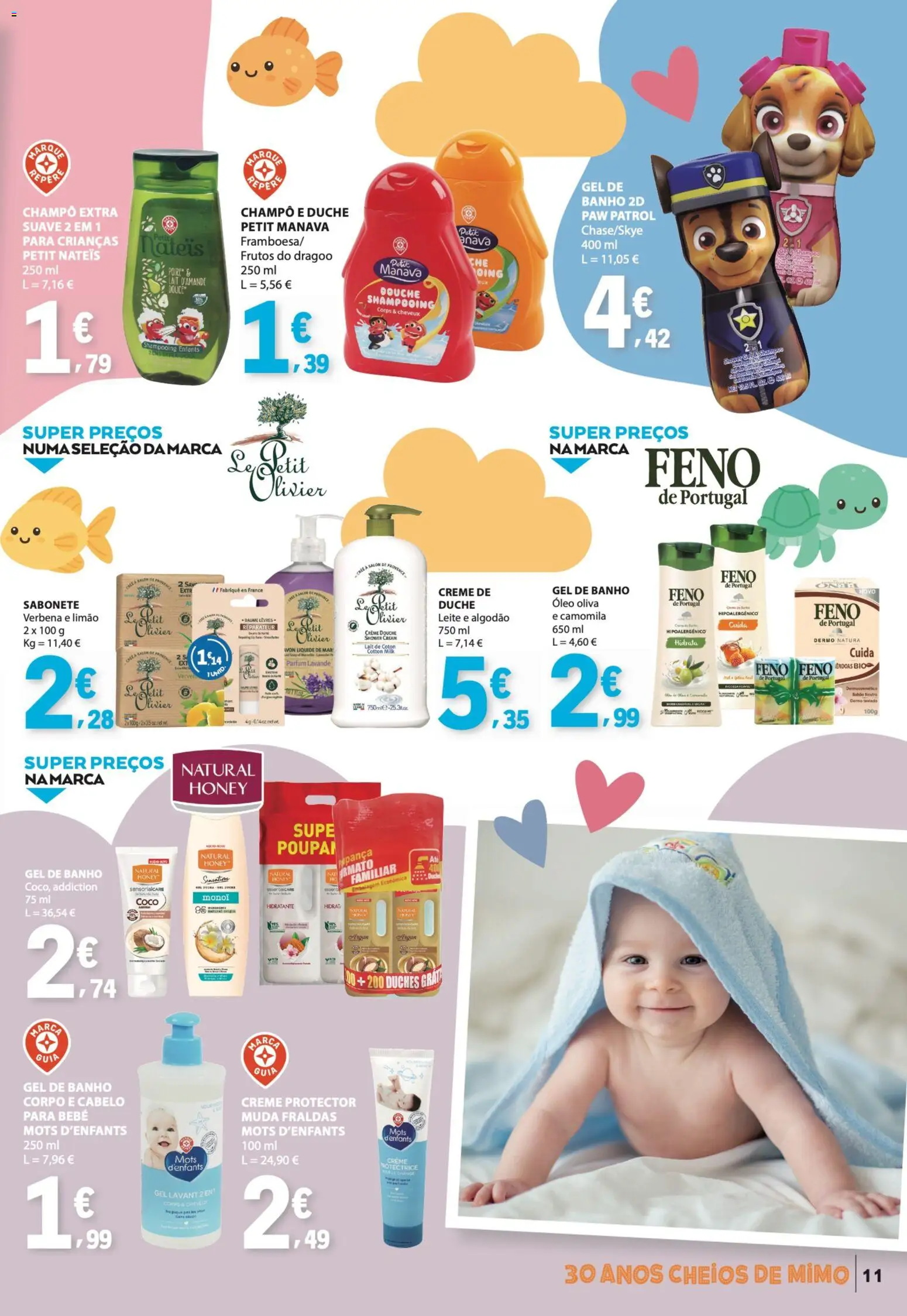E.Leclerc Folheto Bebé Verão │ válido de 26.05.2026 | Página: 11 | Produtos: Shampoo, Banho, Óleo, Creme