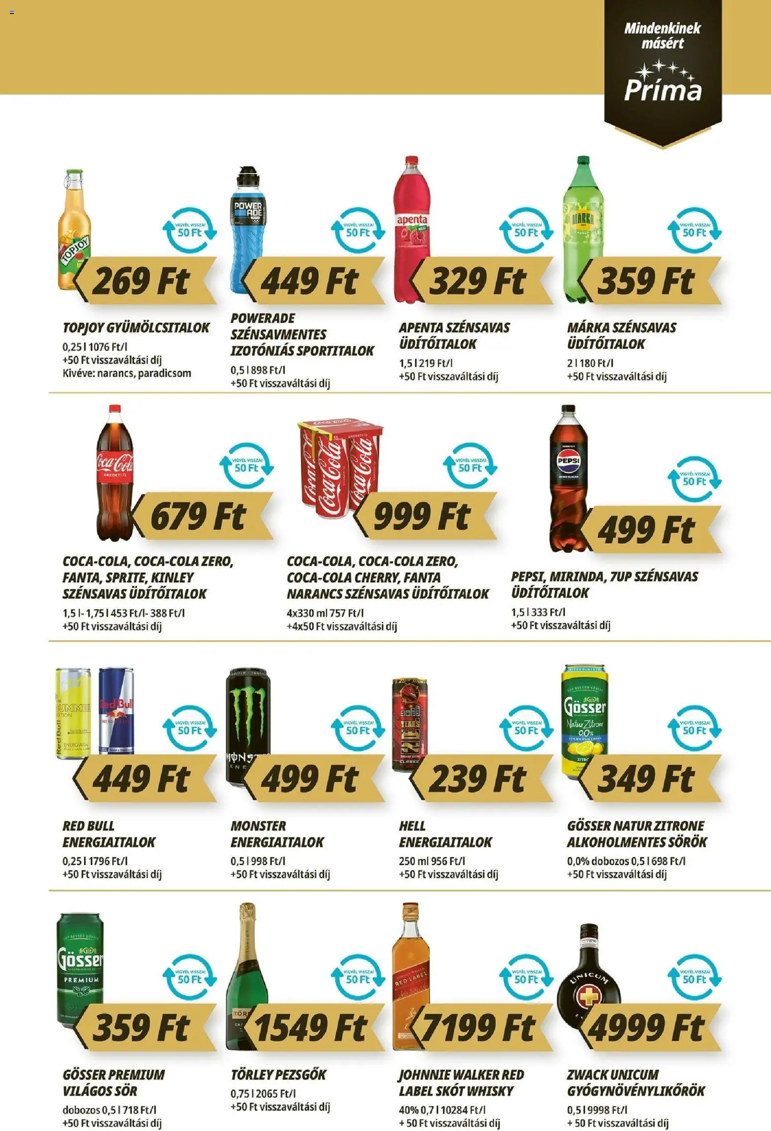CBA Príma akciós ujság - amely érvényes a következő dátumtól: 2026.09.10. | Oldal: 11 | Termékek: Pepsi, Johnnie Walker, Coca Cola, Világos sör