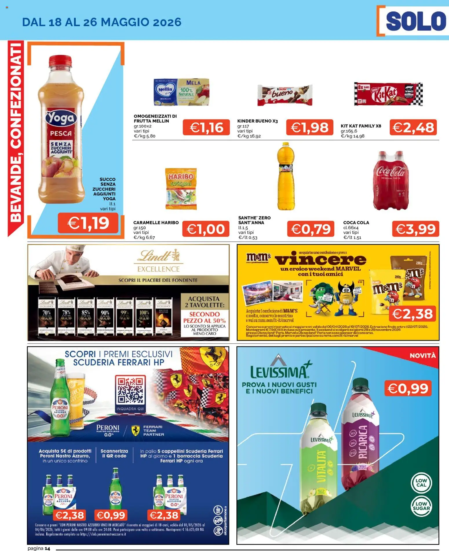 Volantino Mercatò del 18.05.2026 | Pagina: 14 | Prodotti: Succo, Caramelle, Borraccia, Coca Cola