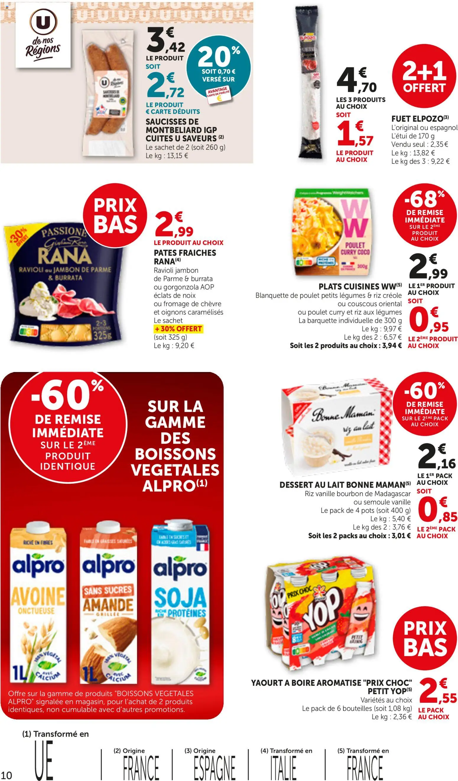 {H1} | Page: 10 | Produits: Lait, Fromage, Jambon, Bonne Maman