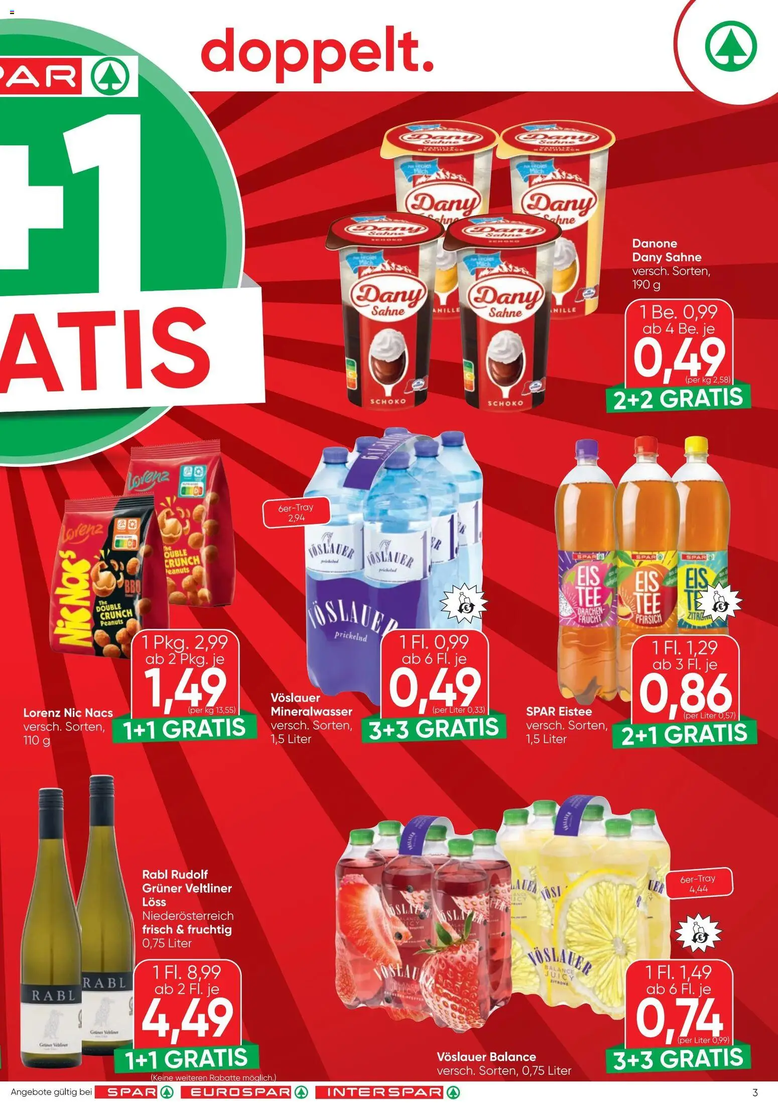 Spar - Flugblatt gültig ab 18.06.2026 | Seite: 3 | Produkte: Sahne, Pfirsich