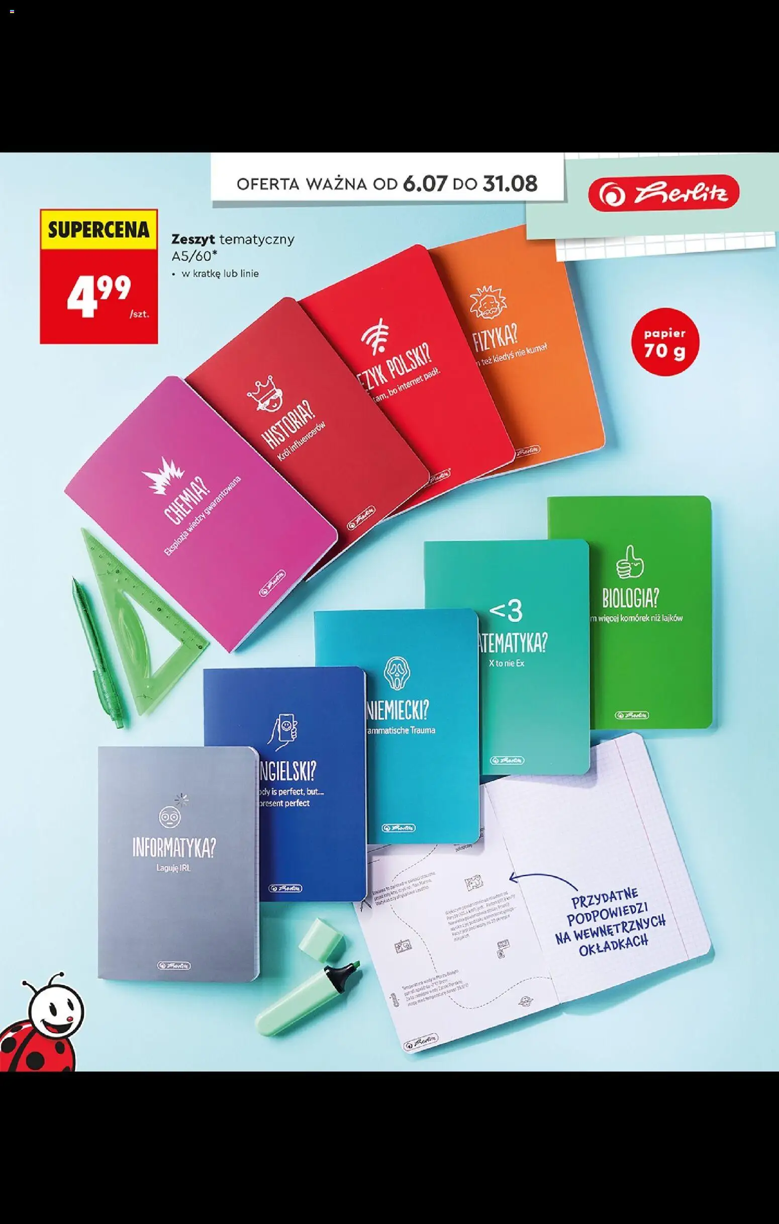 Biedronka gazetka - Powrót Do Szkoły od 06.07.2026 | Strona: 14 | Produkty: Notebook, Zeszyt, Body