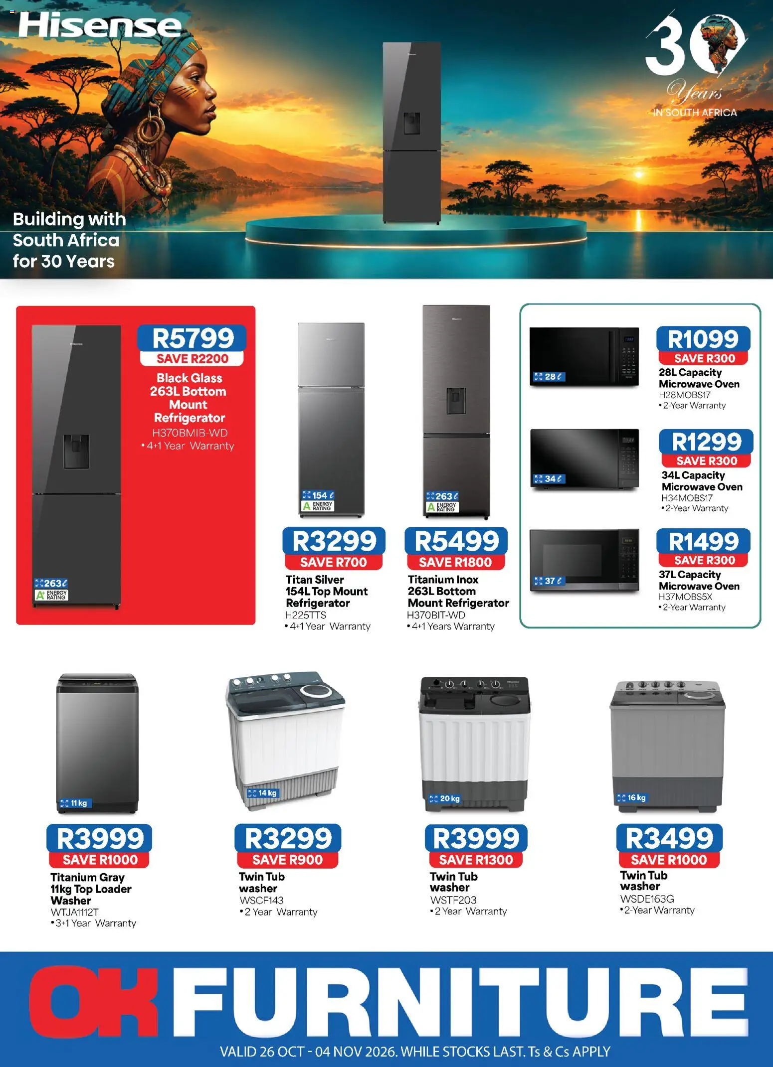 New OK Furniture catalogue – valid from 26/10/2026 | Page: 1 | Products: Refrigerator, Oven, Microwave oven, Microwave