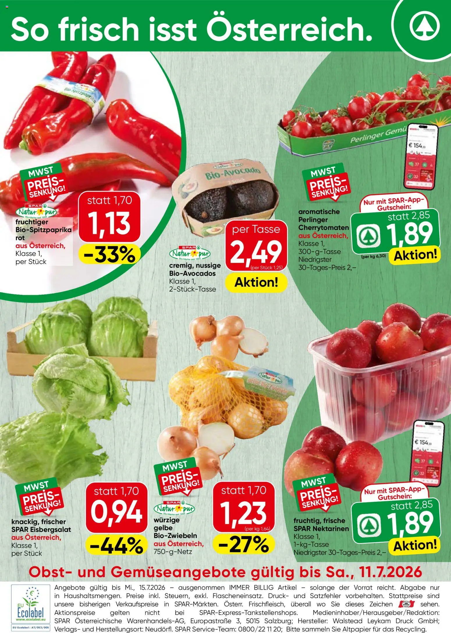 Spar Obst & Gemüse gültig ab 06.07.2026 | Seite: 1 | Produkte: Obst