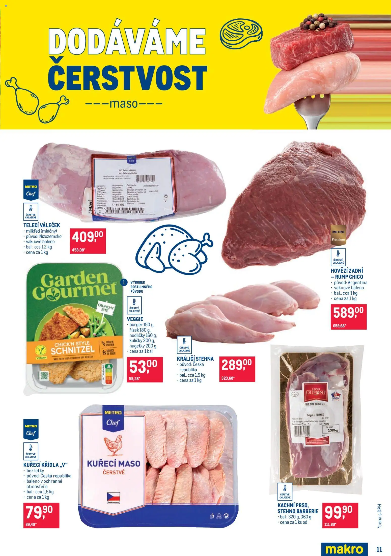 Makro leták - Pro milovníky jídla od 03.06.2026 | Strana: 11 | Produkty: Gourmet, Kuřecí maso, Hovězí zadní, Kuličky