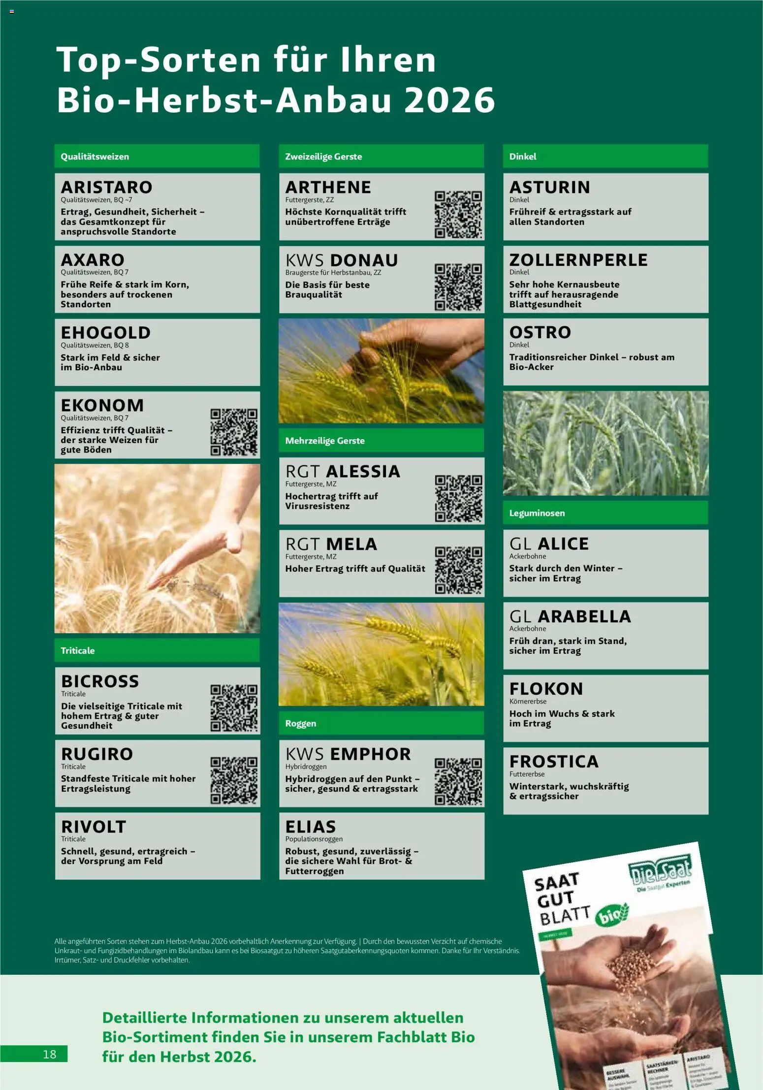 Lagerhaus Fachblatt Saatgut Herbst gültig ab 22.07.2026 | Seite: 18 | Produkte: Brot