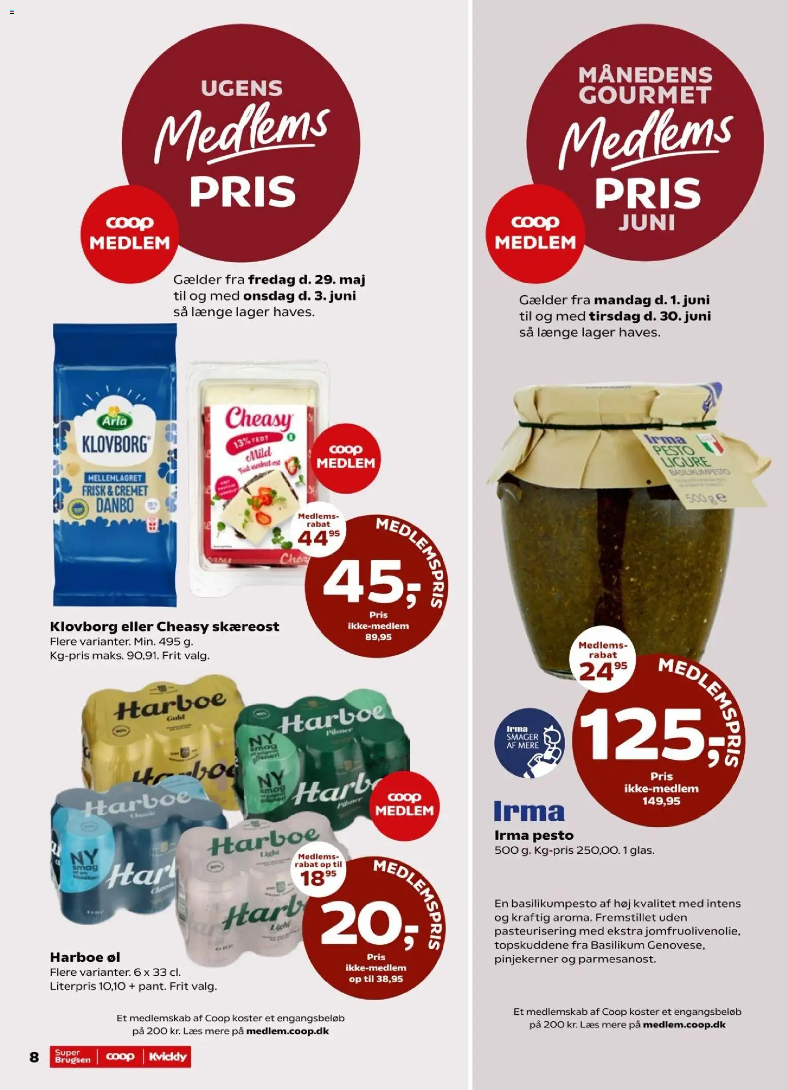 Super Brugsen tilbudsavis – gyldig fra 29.05.2026 | Side: 8 | Produkter: Øl, Pesto, Basilikum
