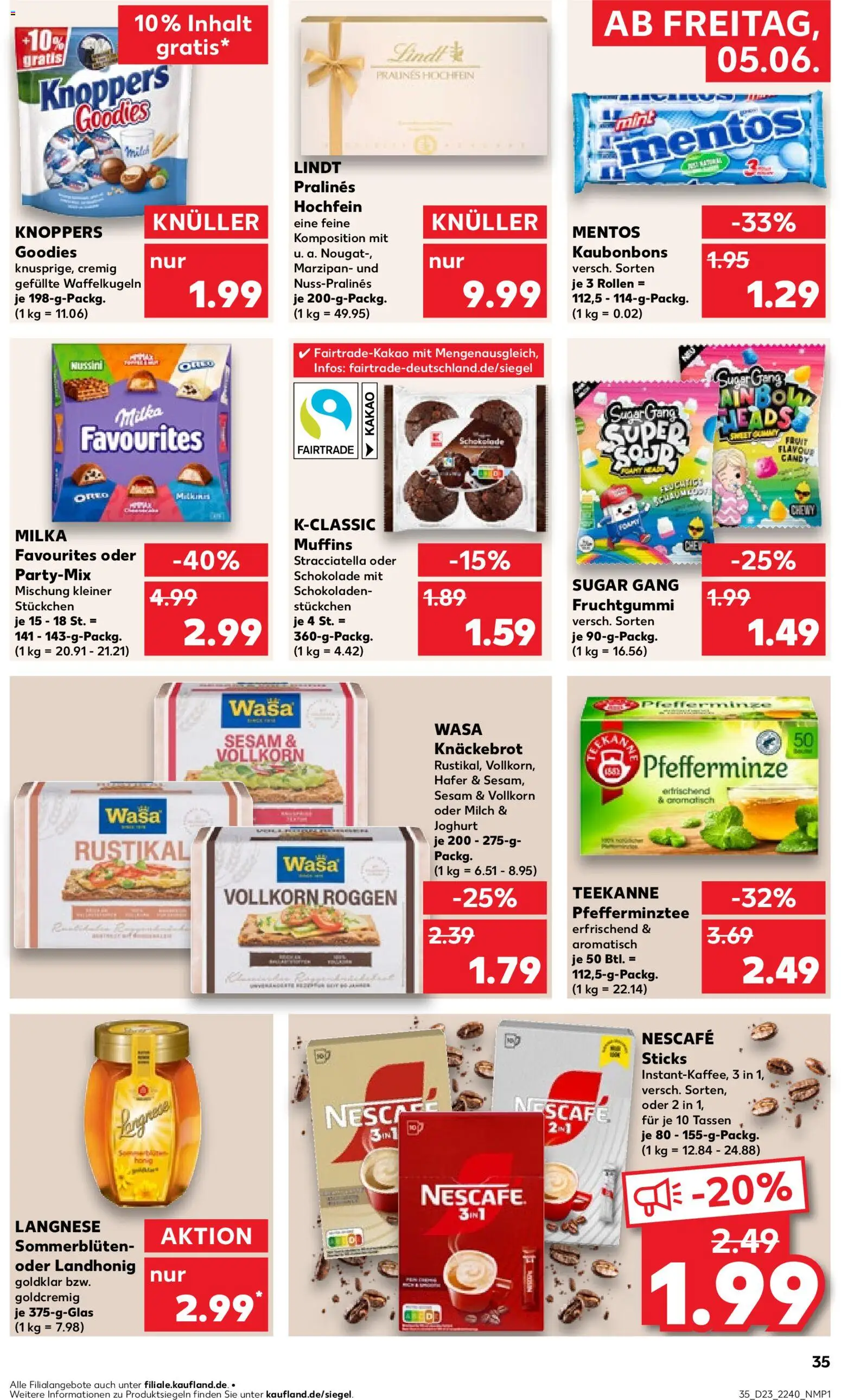 Kaufland Prospekt Stuttgart – gültig ab 04.06.2026 | Seite: 35 | Produkte: Milka, Teekanne, Wasa knackebrot, Lindt