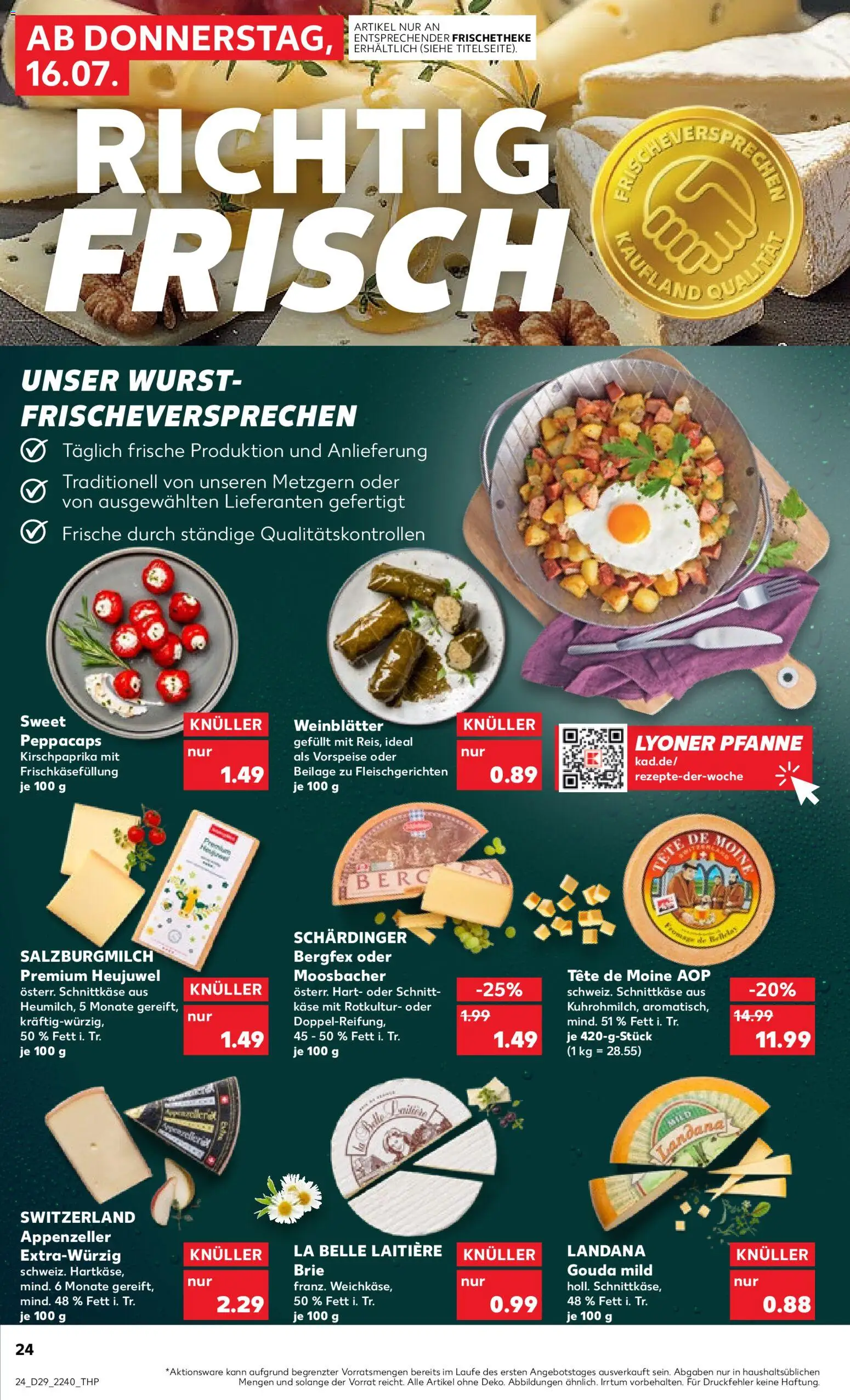 Kaufland Prospekt Speyer – gültig ab 16.07.2026 | Seite: 24 | Produkte: Käse, Gouda, Wurst