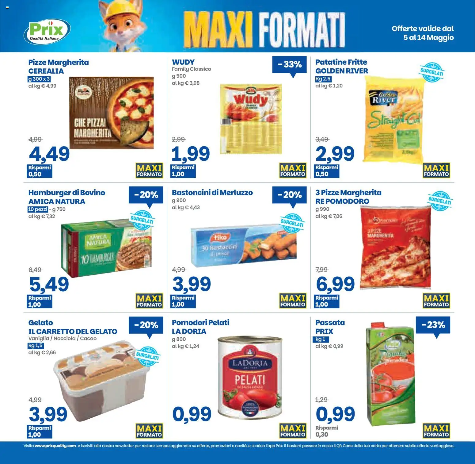 Volantino Prix del 05.05.2026 | Pagina: 4 | Prodotti: Bovino, Gelato, Pomodoro, Hamburger