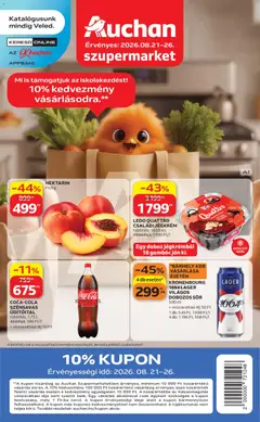 Auchan Szupermarket akciós újság - amely érvényes a következő dátumtól: 2026.08.21.