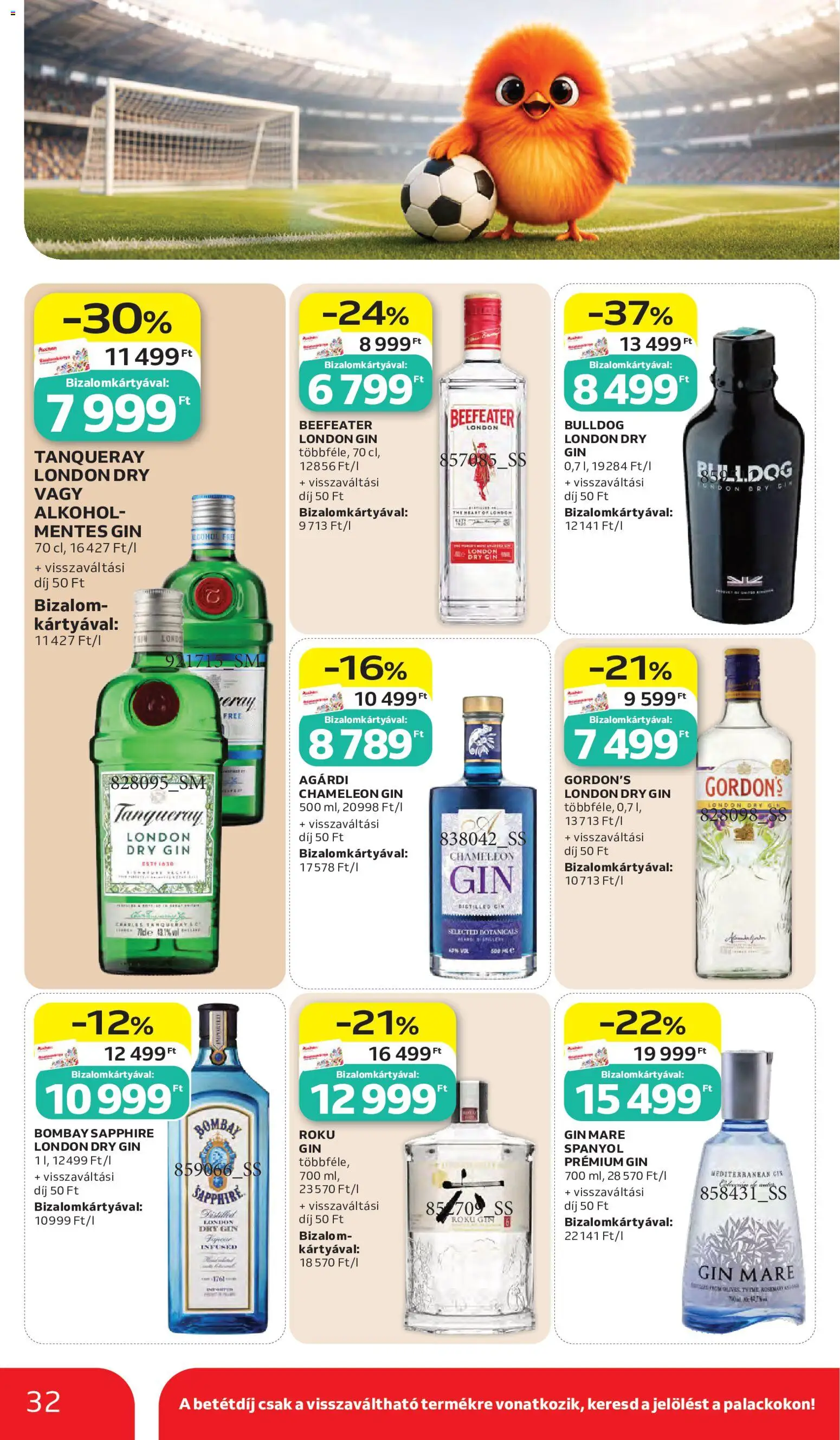Auchan akciós ujság - amely érvényes a következő dátumtól: 28.05.2026 | Oldal: 32 | Termékek: Alkohol, Gin