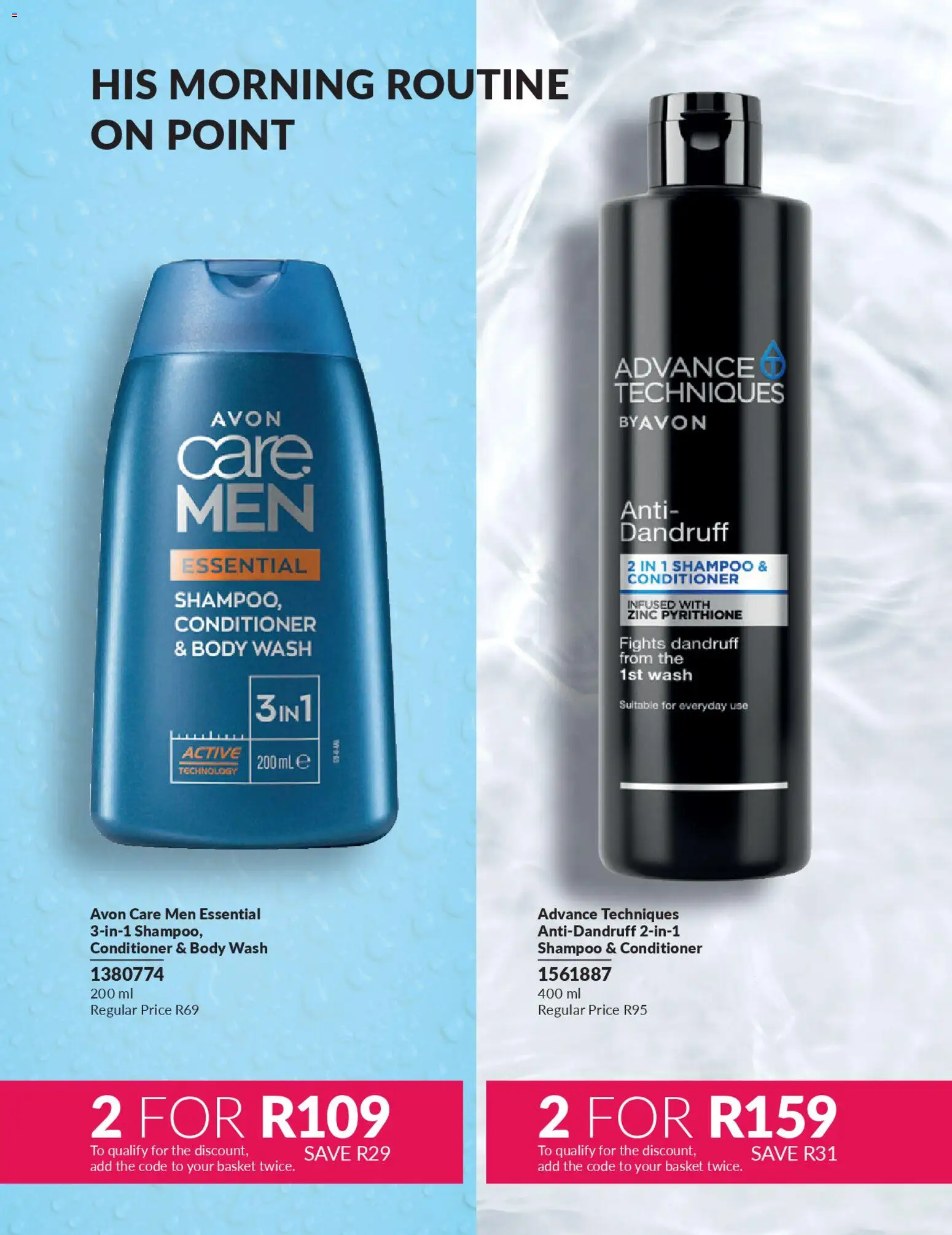 New Avon catalogue – valid from 01.04.2026 | Page: 109 | Products: Basket, Shampoo, Conditioner, Body wash