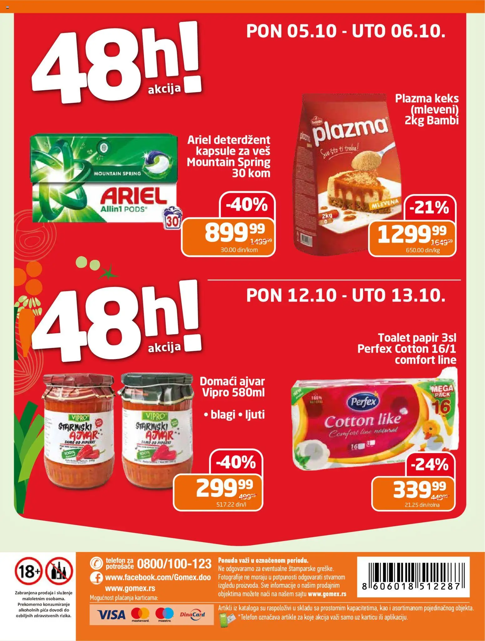 Gomex katalog - važi od 30.09.2026 | Strana: 32 | Proizvode: Toalet papir, Ajvar, Sto, Plazma