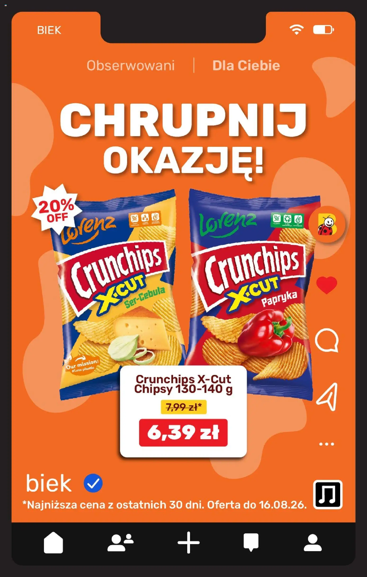 Biedronka gazetka - Biek od 13.08.2026 | Strona: 14 | Produkty: Chipsy, Papryka