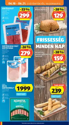 MÁJAS KOCKA, frissen sütött pékáru baromfimájas töltelékkel - amely érvényes a következő dátumtól: 18.06.2026 | Oldal: 12 | Termékek: Sertéstarja, Sertéskaraj, Karaj