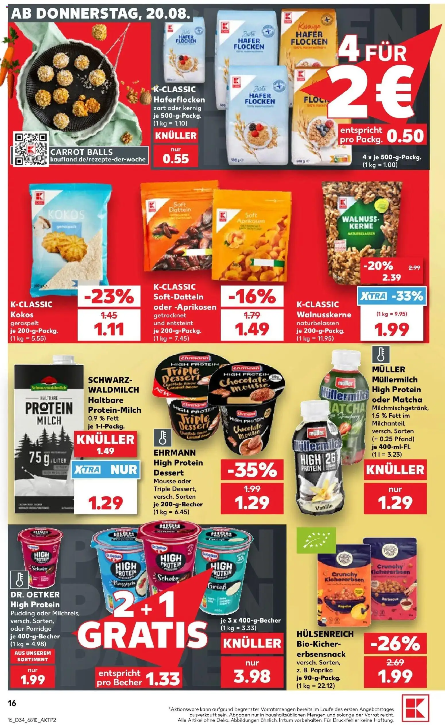 Prospekt Kaufland ab 17.08.2026 » Angebote Online zum Blättern | Seite: 27 | Produkte: High protein pudding, Vanille, Müllermilch, Flocken